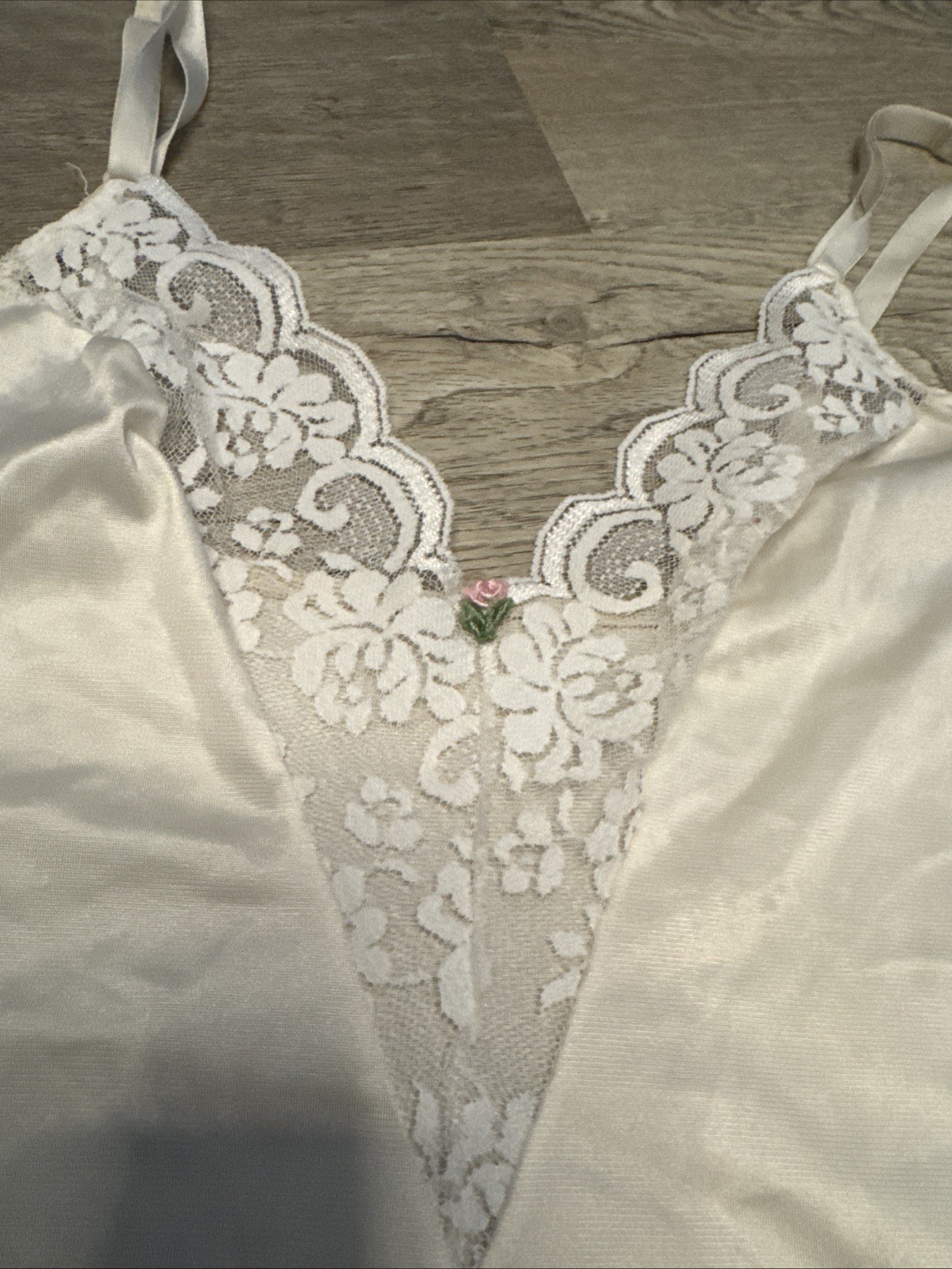 Vintage Maidenform Union Made Chantilly Lace Nylon Camisole Women 32 Ivory ILGWU