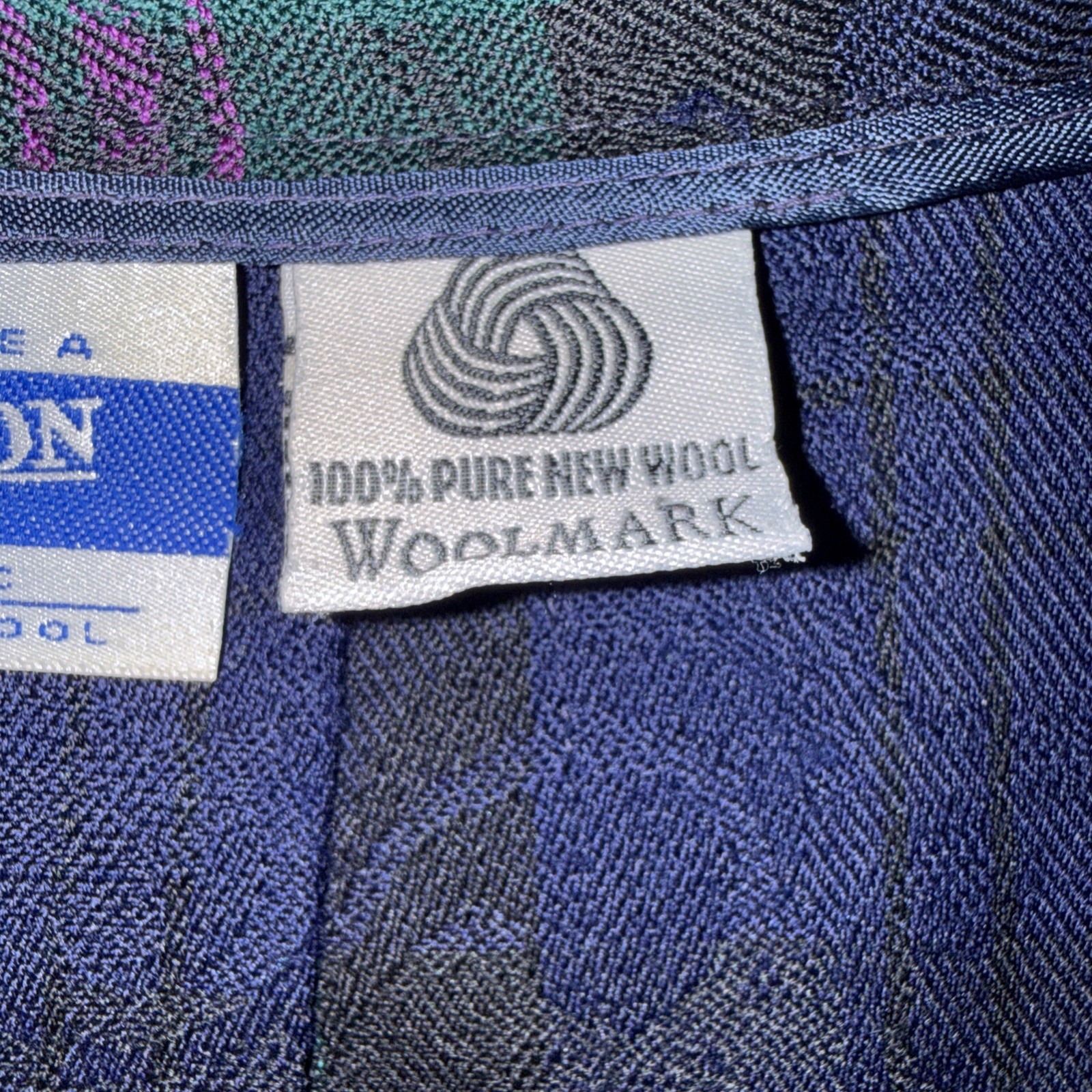 VTG Pendleton Wool Tartan Plaid Skirt Pleated Navy Pink Green Size 16 Timeless