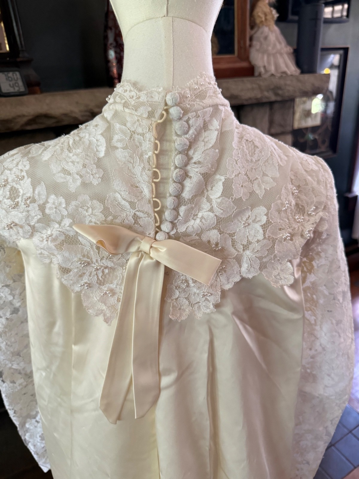 Vintage 1970’s Cottagecore Victorian Revival Wedding Gown / Dress XS / SM