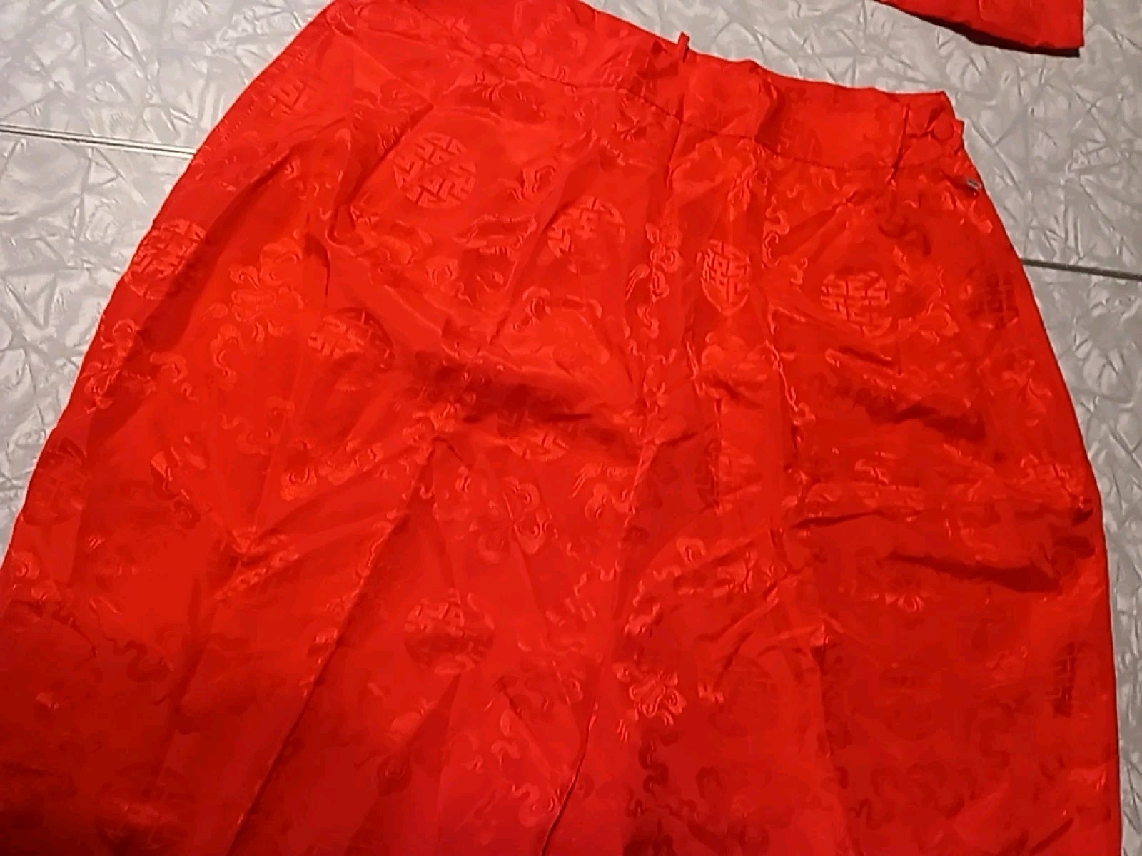 Vintage 60s/70s Chinese Silk Tunic Jacket Blouse And Pants Size 16