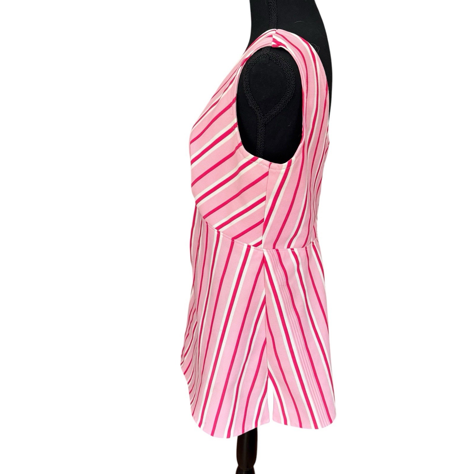 Candy Cane Pink Striped Mini Dress Vintage 70s