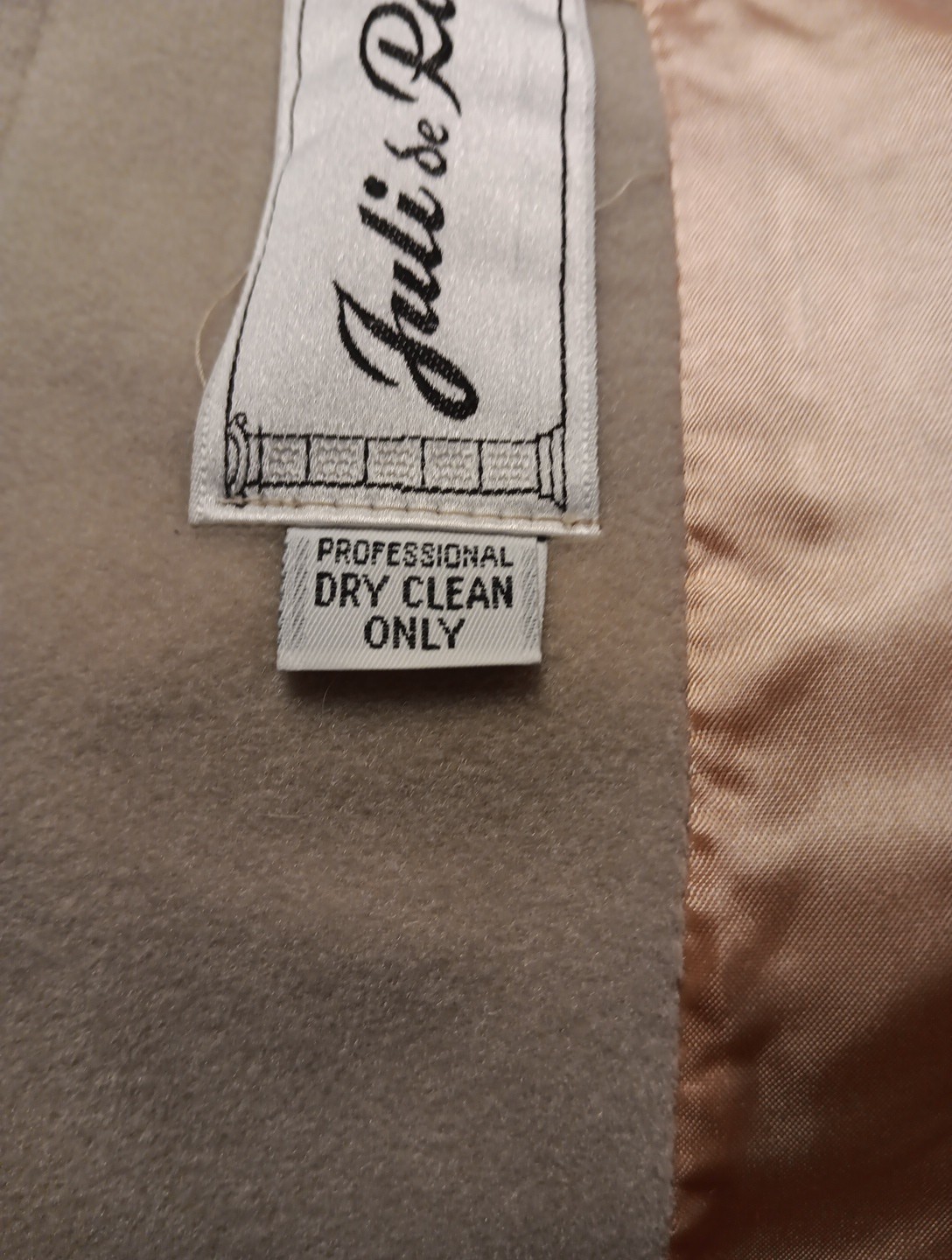 Vintage Juli De Roma Coat Size 14 Beige Cashmere