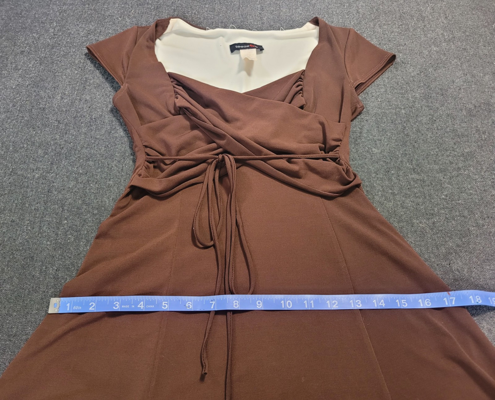 Vintage 90s Y2K Chocolate Brown Fit And Flare Skater Dress Mini USA Size XS/S