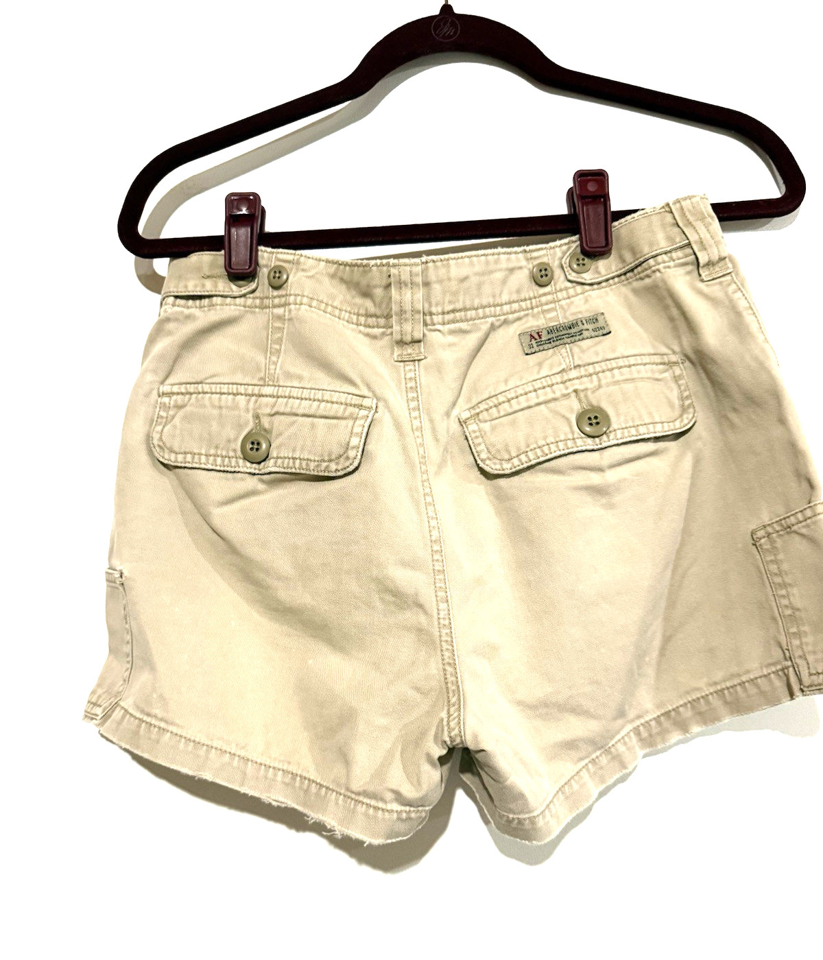 Abercrombie And Fitch Mini Shorts Khaki Cargo Woman 6 Grunge Y2K Preppy Vintage