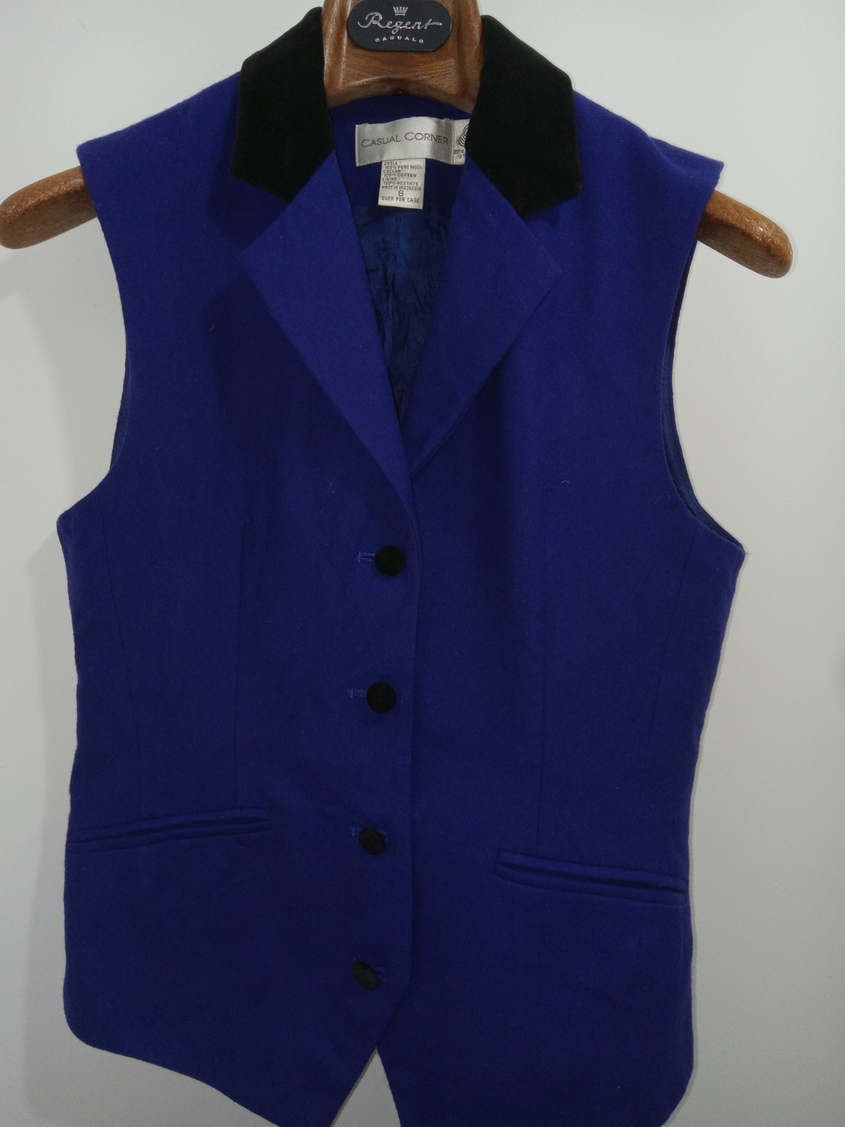 Vtg 90s Purple Vest Pure Wool And Velvet Vest – Size 8 Casual Corner Corp Chic