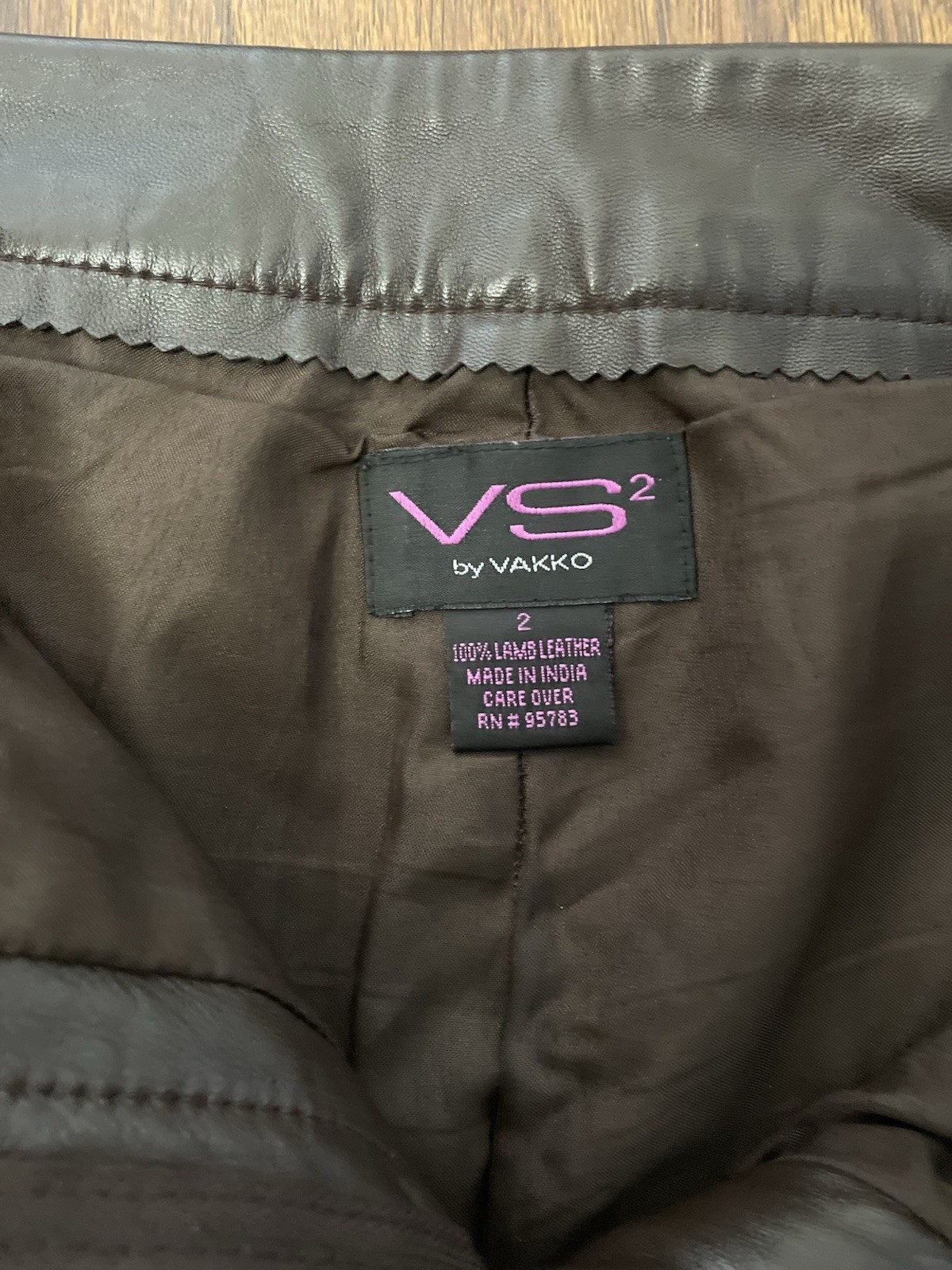 Vintage Y2K VS2 by Vakko Chocolate Brown Lambs Leather Pants Bootcut Size 2