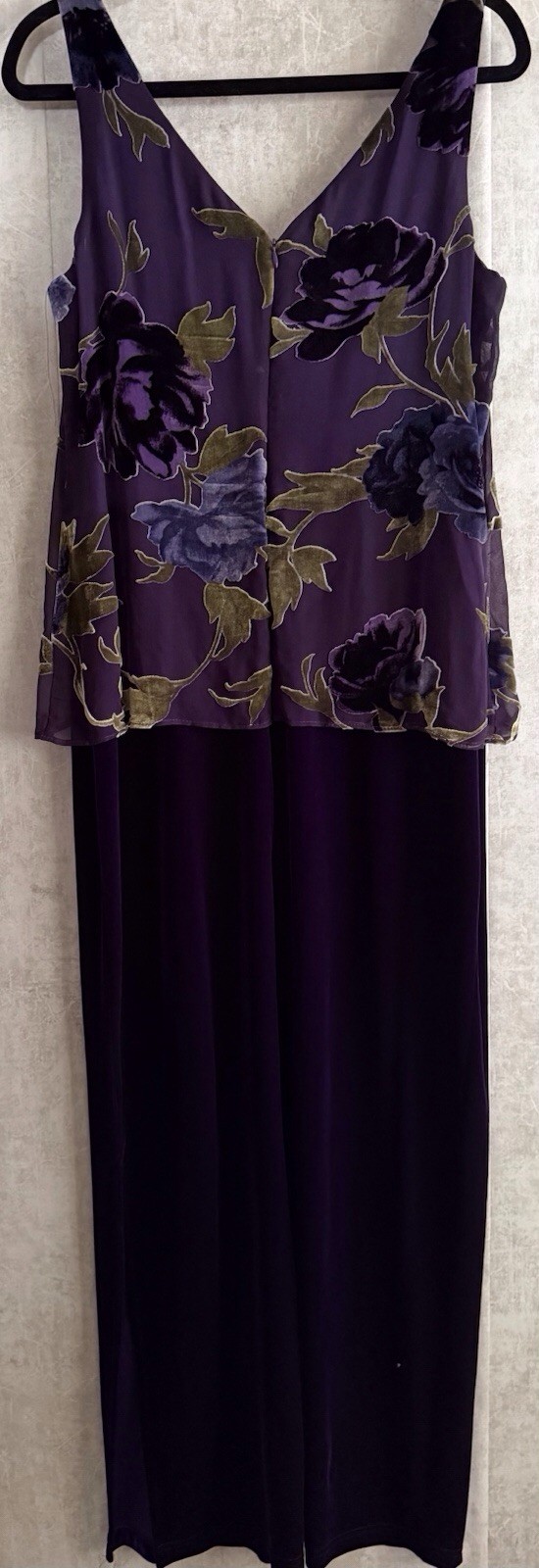 Vintage Jeffery & Dara Purple 2Pc Floral Jacket Blouse Sleeveless Dress Sz 10