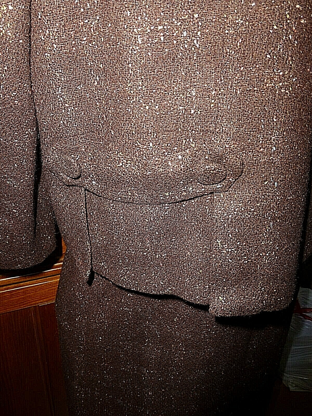 VTG 60s CASHMERE WOOL SILK Brown Jackie O dress Jacket Blazer Skirt SUIT L XL