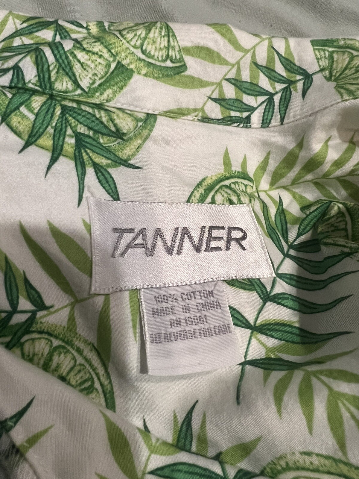 VNTG 70-90s Tanner Green Lemon Print Dress With Belt