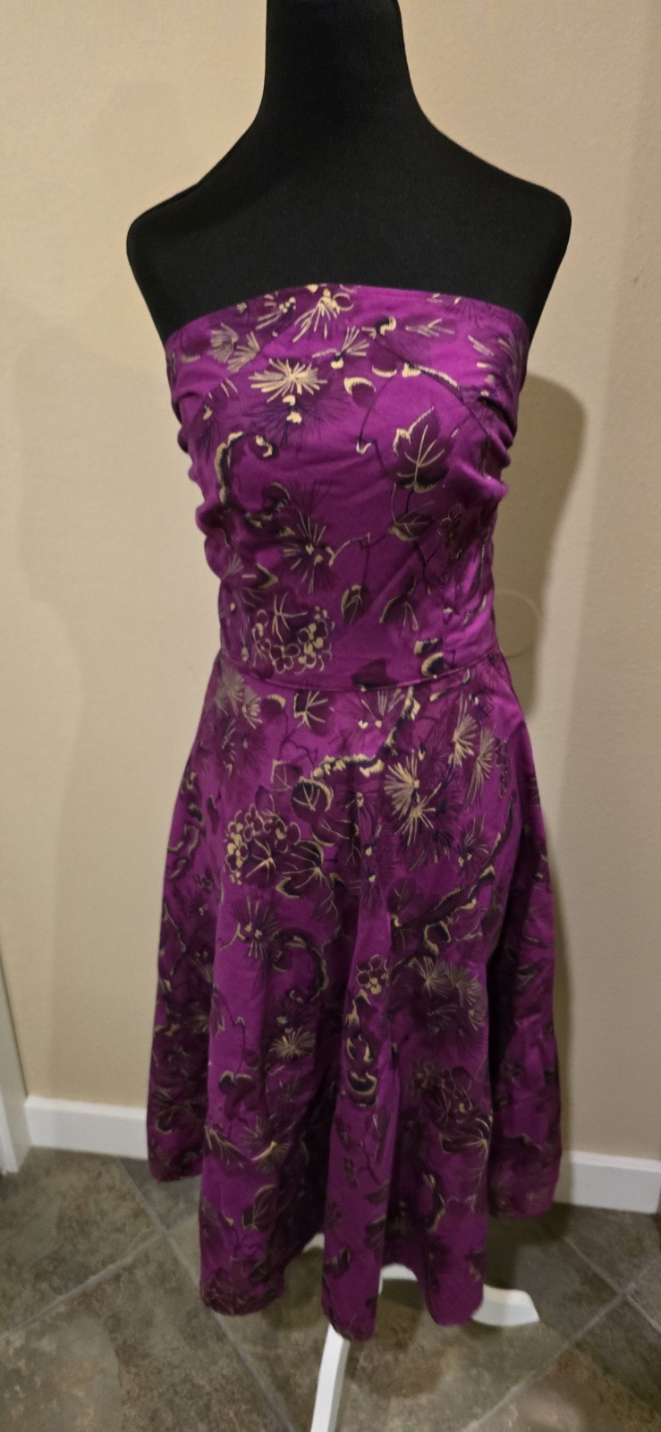 1950s Vintage Wrap Halter Top Hawaiian Purple Pinup Dress – Size Small