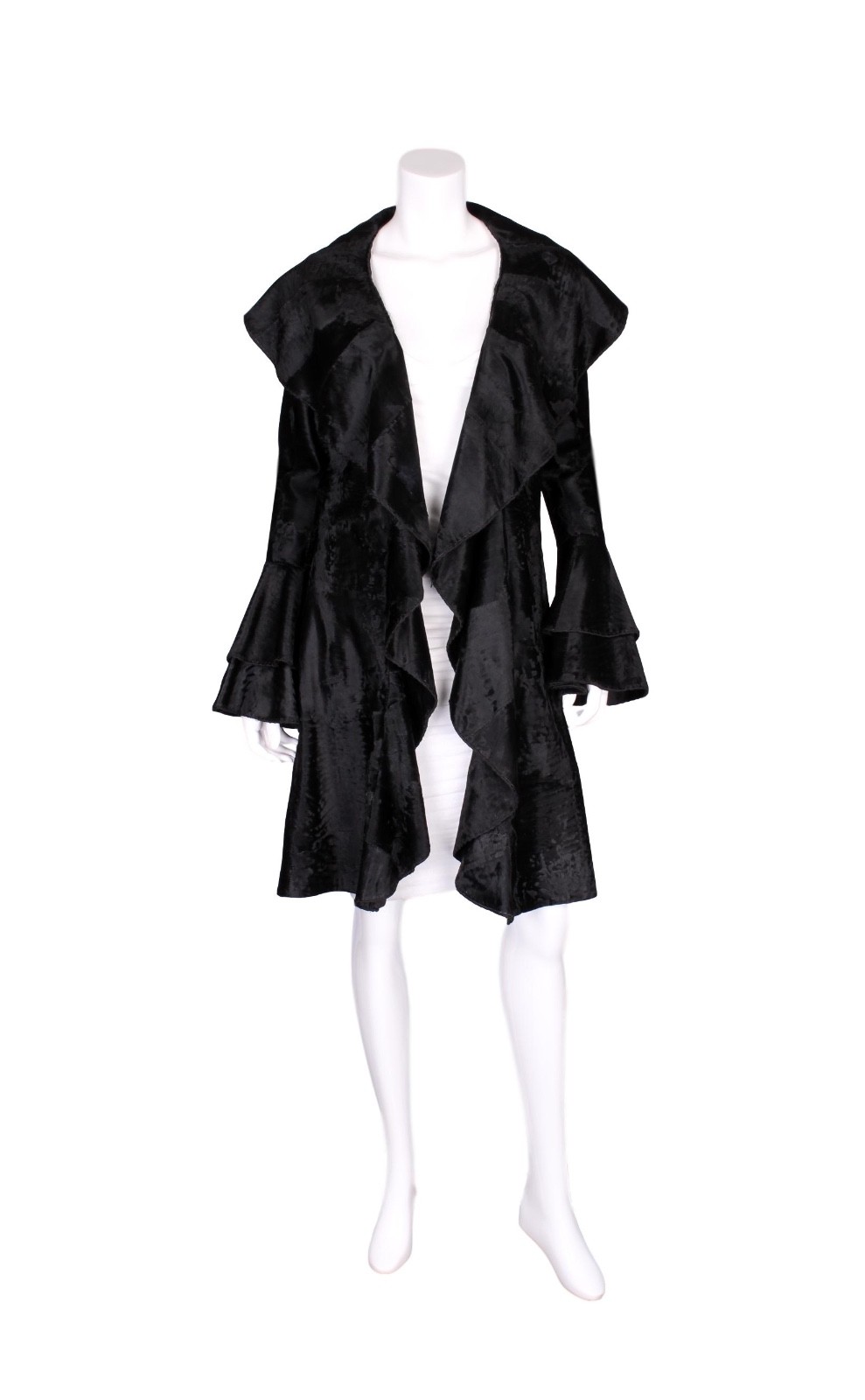 DENNIS BASSO Vintage Black Russian Broadtail Fur Coat – M/L – RET. $22k