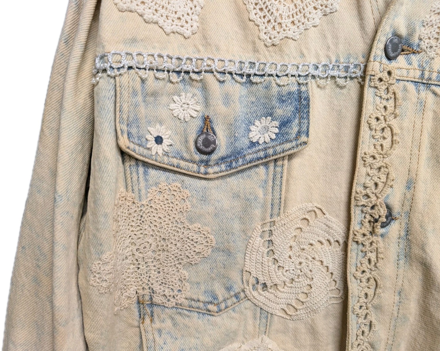 Vintage San Francisco Riding Gear Washed Boho Western Denim Jacket RARE