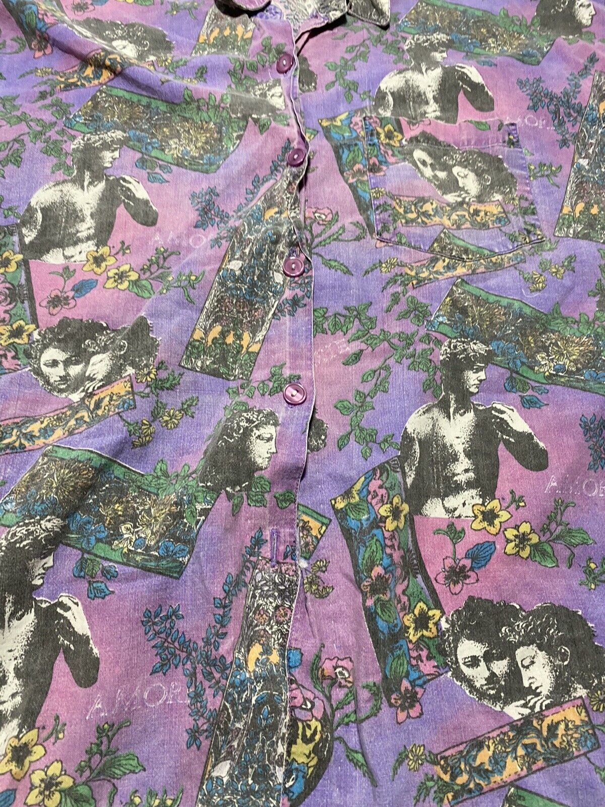 Vintage 1990s Michelangelo? Art Women’s Button Down Shirt 22×27 P8