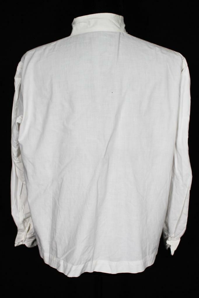 VERY RARE PLUS SIZE VINTAGE FRENCH 1920’S-1930’S WHITE COTTON BLOUSE 46″ BUST