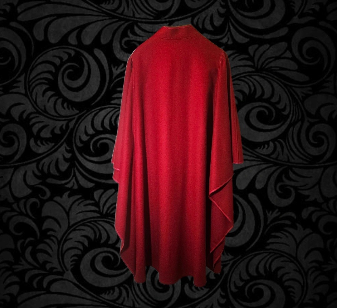 Wolfstader Trachten Vintage Elegant Red Wool Cape Coat. Bavaria Loden.