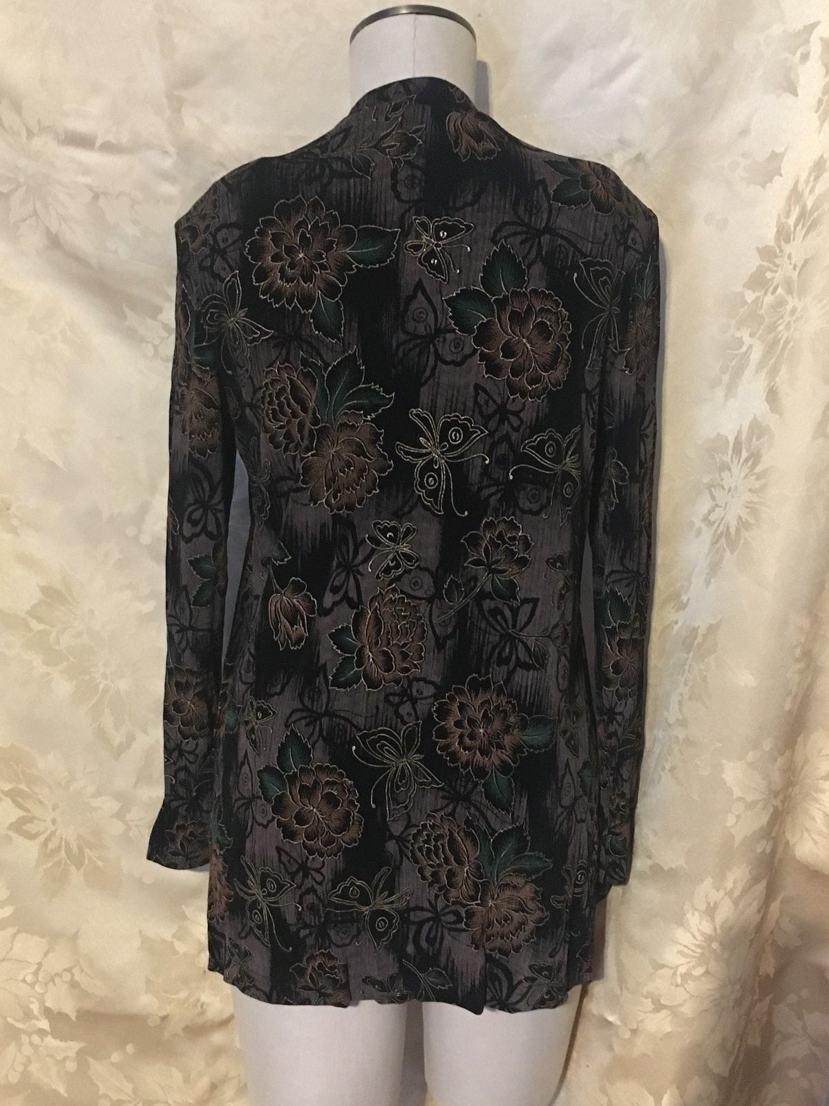 Vintage Citi Dress Career Knit Top Ladies’ Size 6 Floral Butterfly – Made in USA