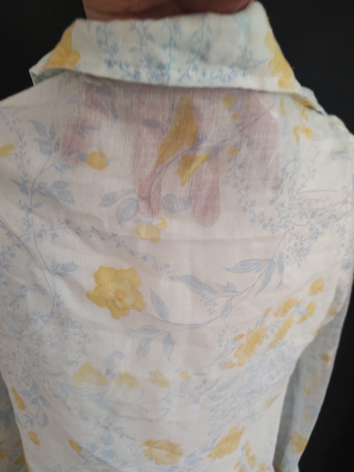 70’s Vintage The Villager Shirt Button Down Top Sheer Featherweight Floral Sz S
