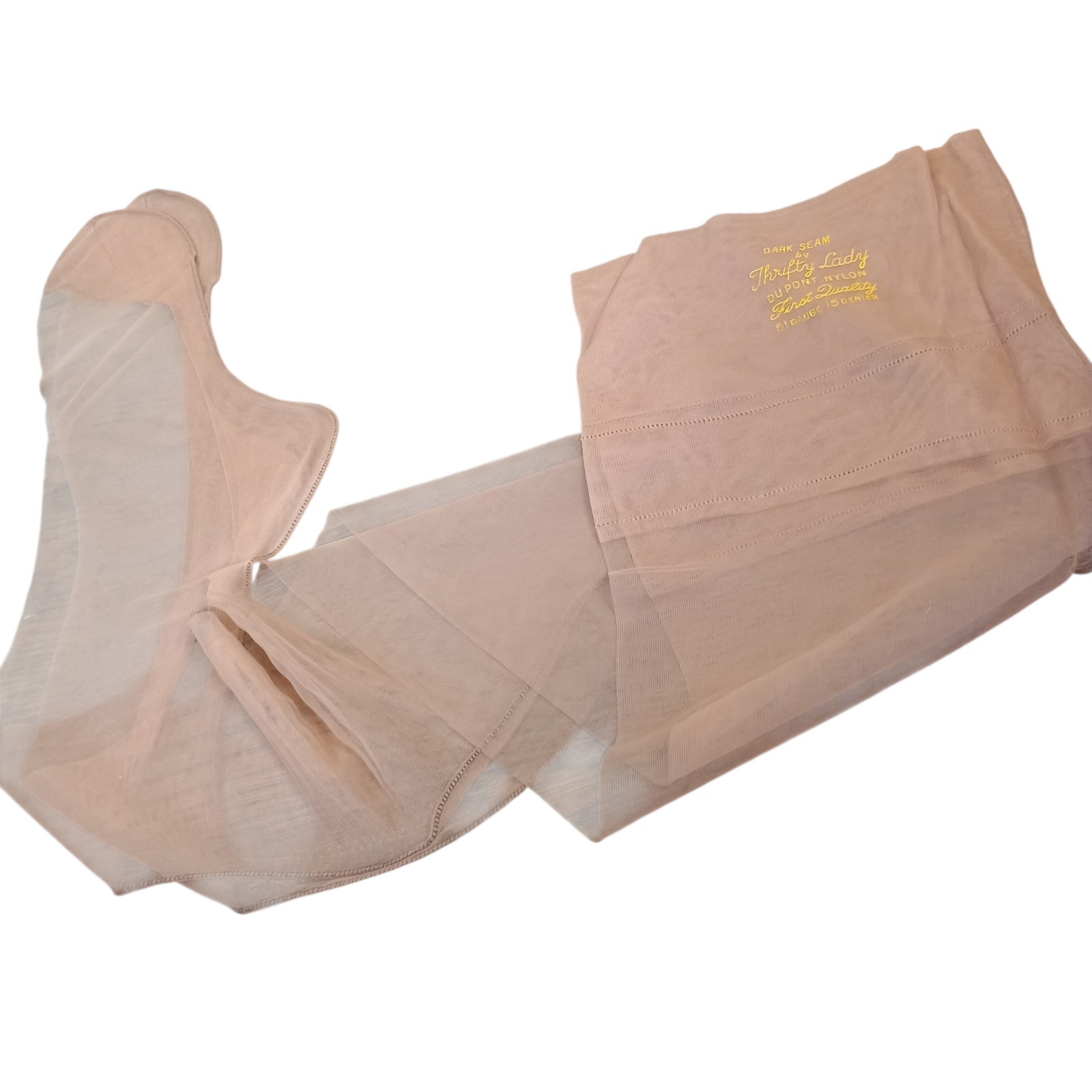 Vintage First Quality Dupont Nylon Stockings Cuban Heel Thrifty Lady