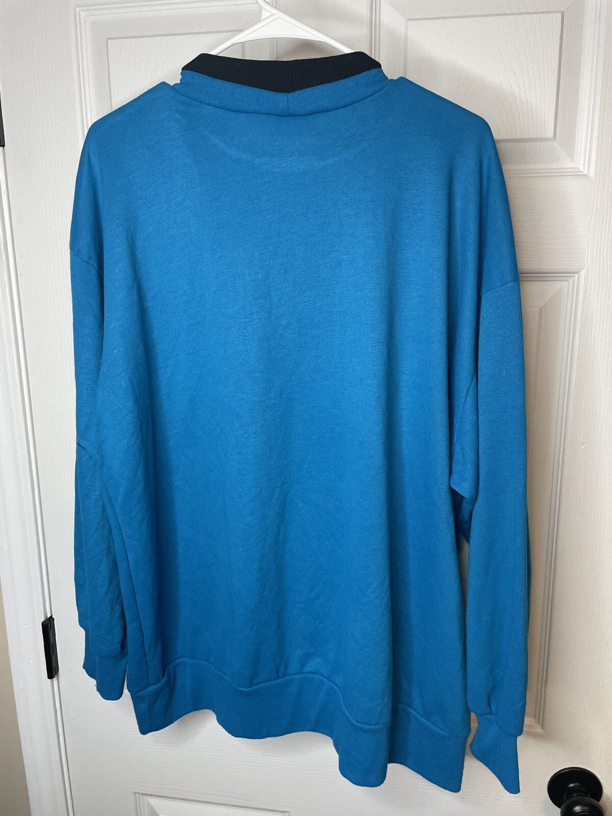 VTG Basic Editions Singing Lessons Cat & Birds Blue Sweatshirt 1X Granny Core