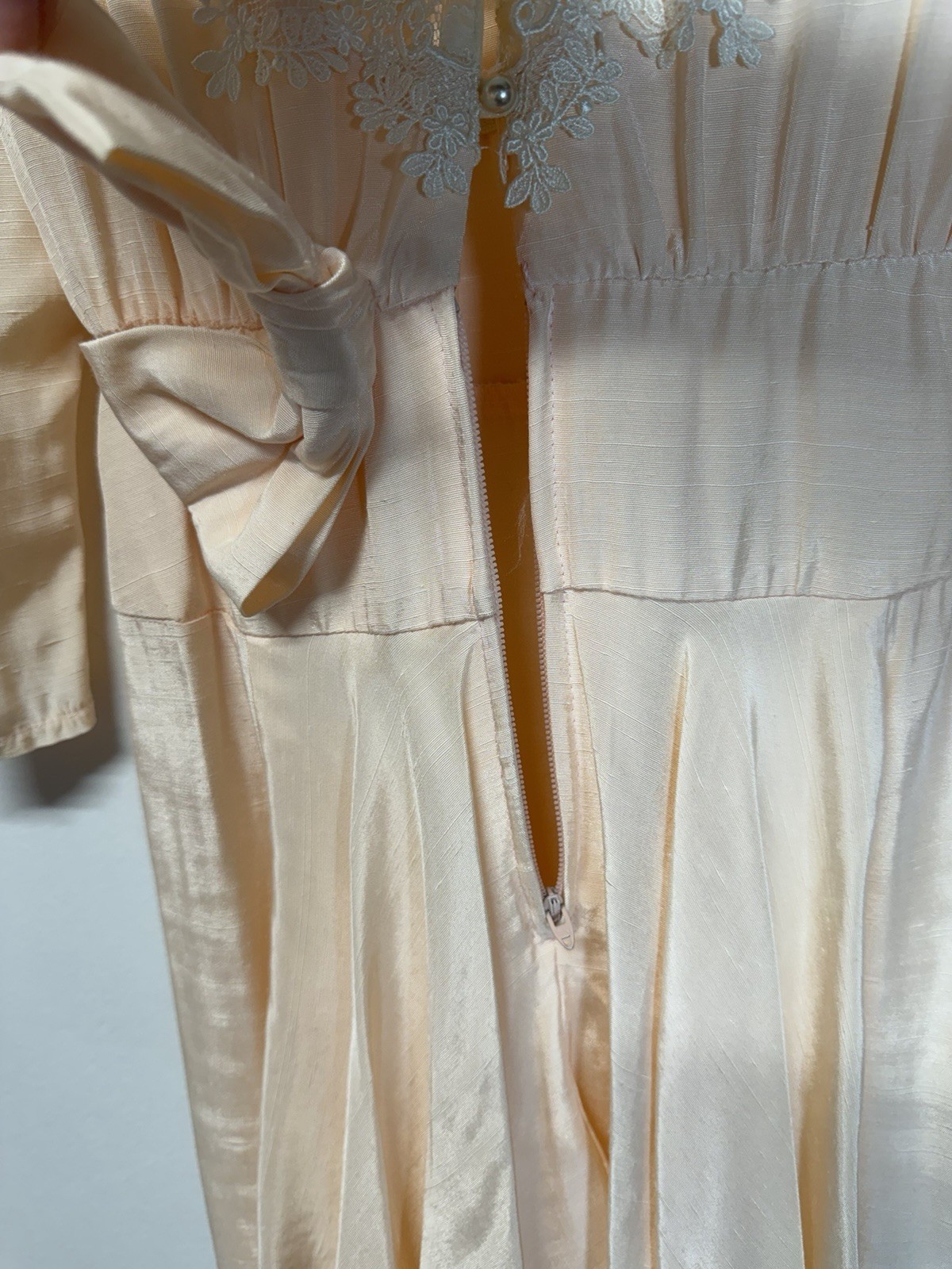 Miss Ashlee VTG Y2K Cottagecore Pink Lace Collar Tea Dress 70s Pearl Buttons