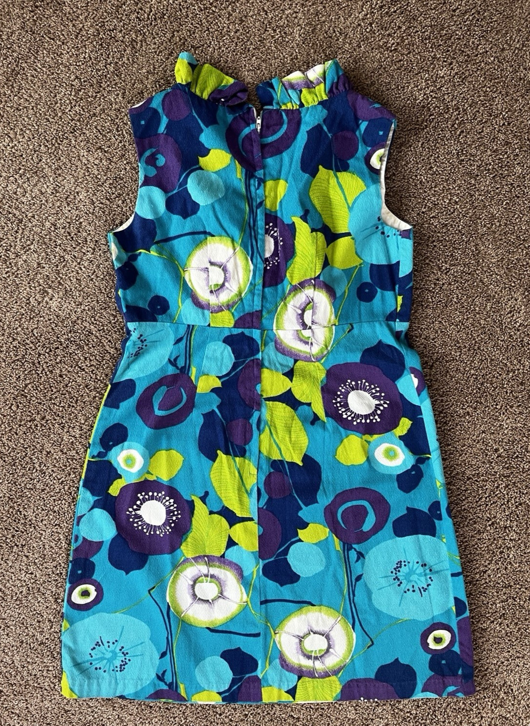 Vintage Jolene Honolulu Hawaii Dayglow Barkcloth Hawaiian Aloha Dress-36″ Chest