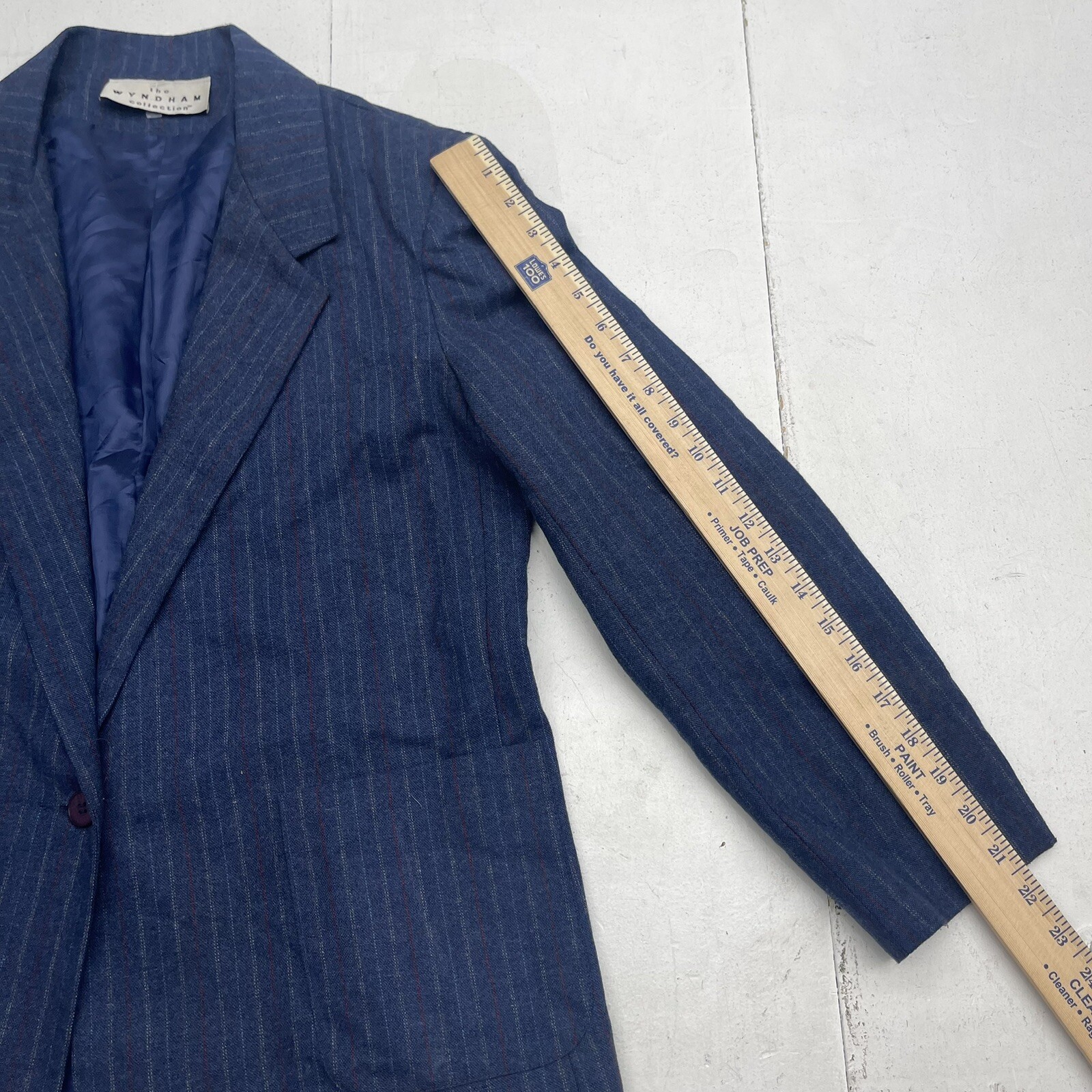 Vintage The Wyndham Collection Navy Blue Pinstriped Blazer Women’s Size XS/S