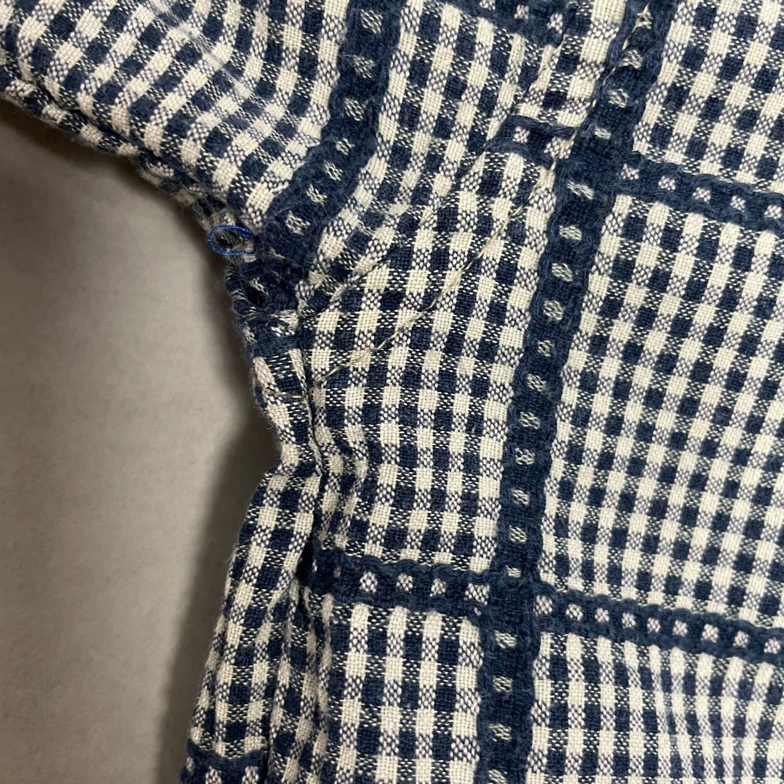Vintage Gingham Shirt Floral Embroidery Women Size Large Cotton Country Twee Top