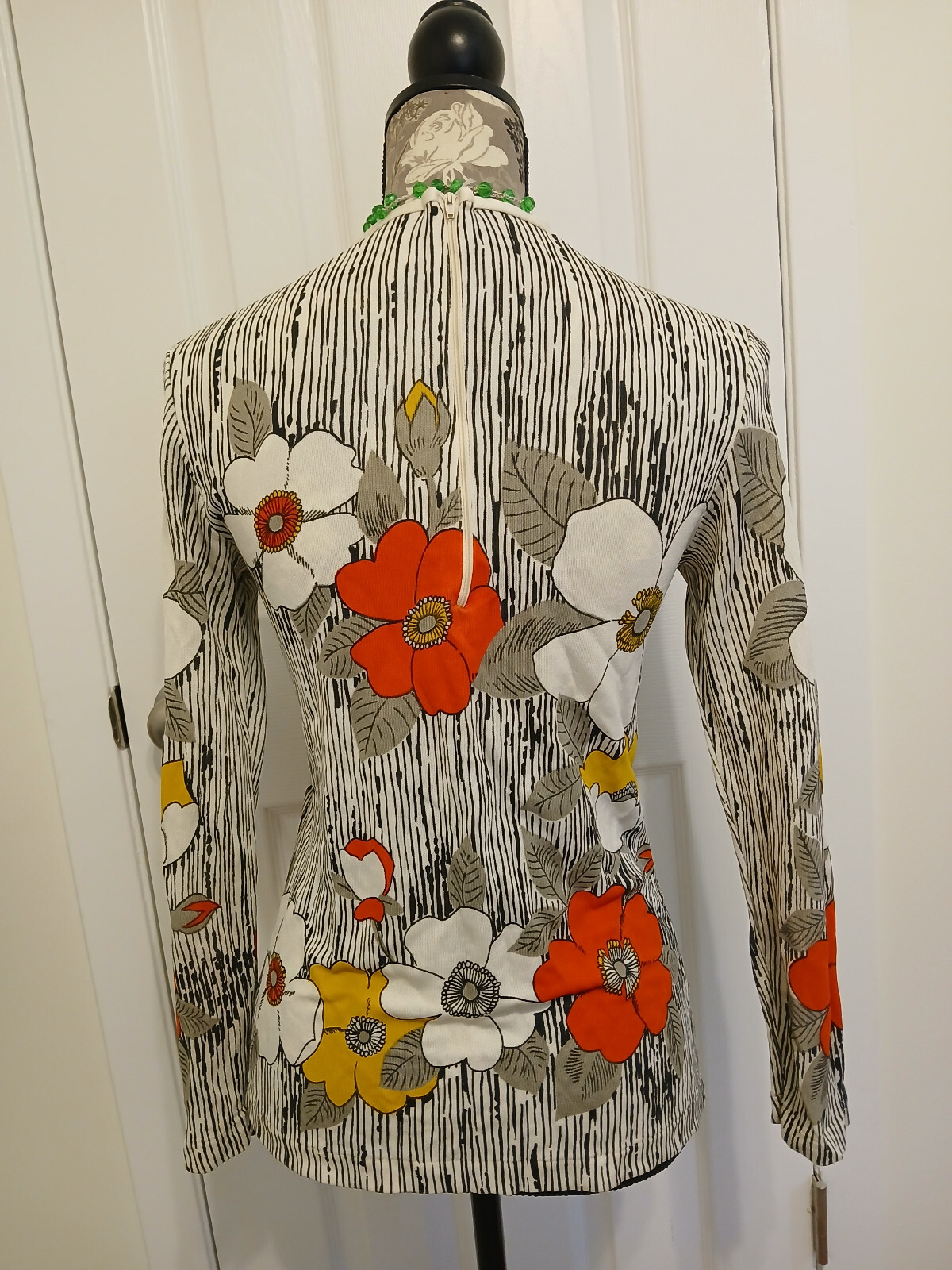 Vintage MOD Shirt Polyester 60s 70s Disco Retro Hippie MUST SEE Flower Power