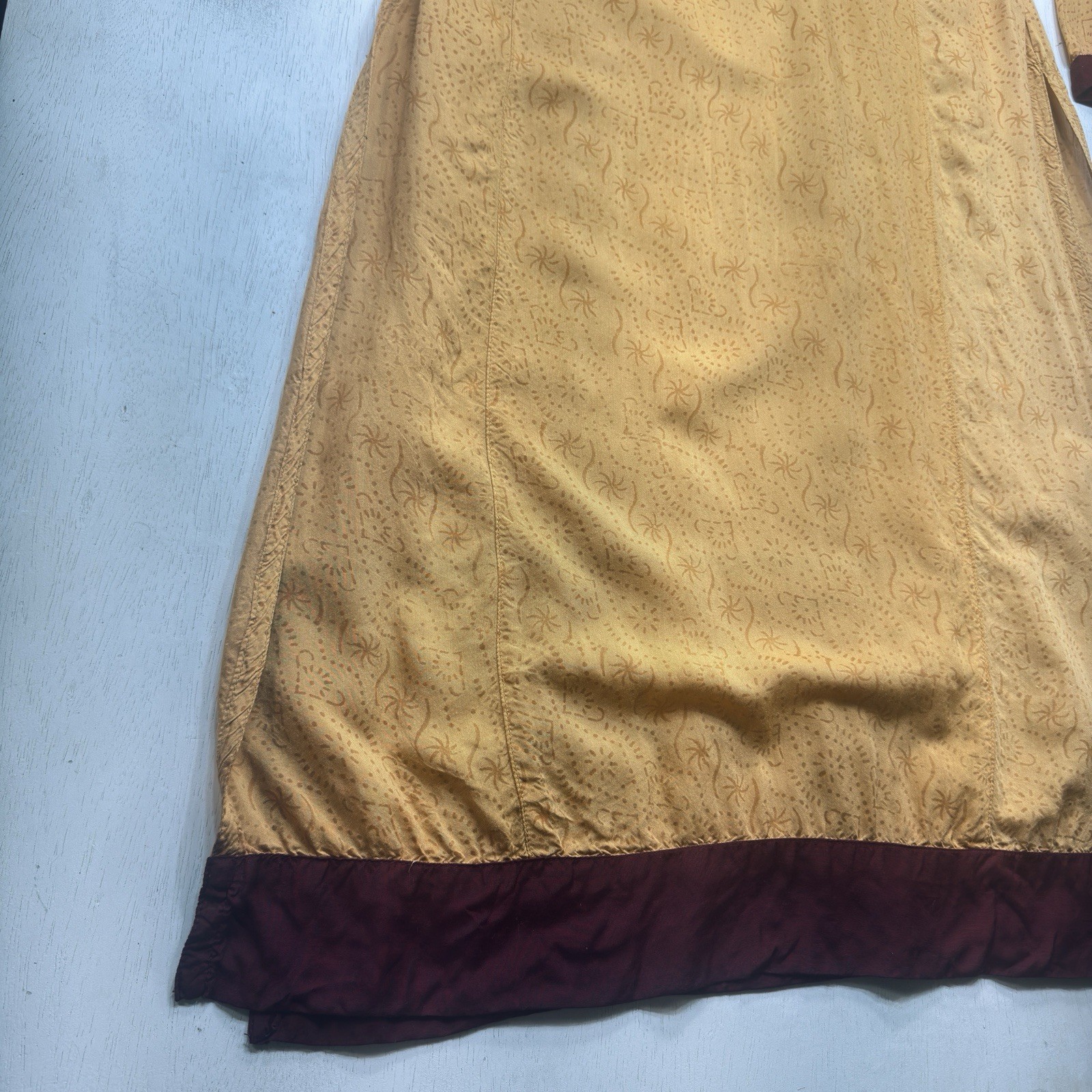 Sha Posh Long Dress Floral Embroidered Side Slit Grannycore Medium