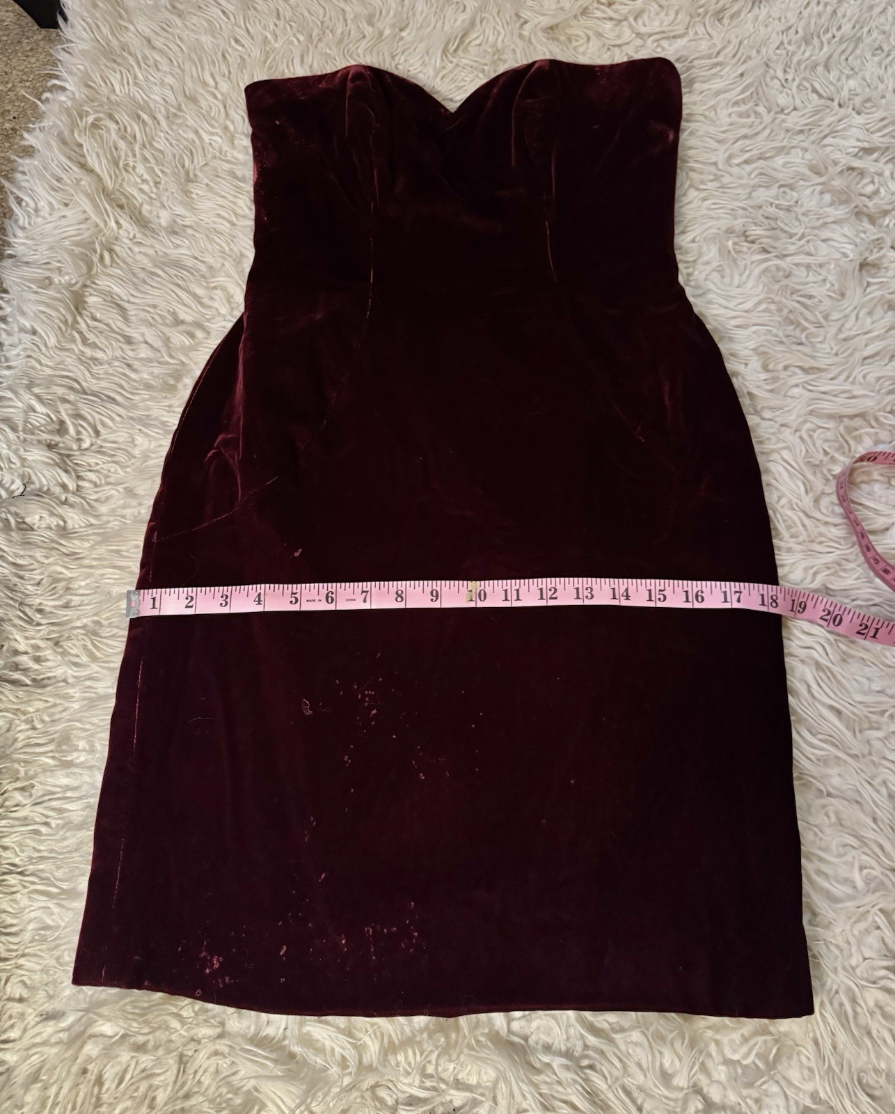 Vtg Victor Costa Strapless Red Burgandy Velvet Dress Bergdorf Goodman S