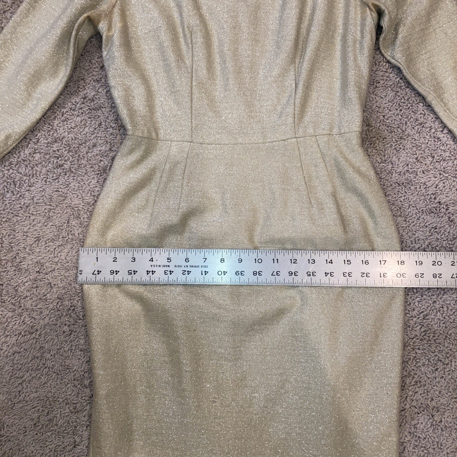 Vintage Champagne Gold Shift Formal Party Dress Mod MCM S 1960s