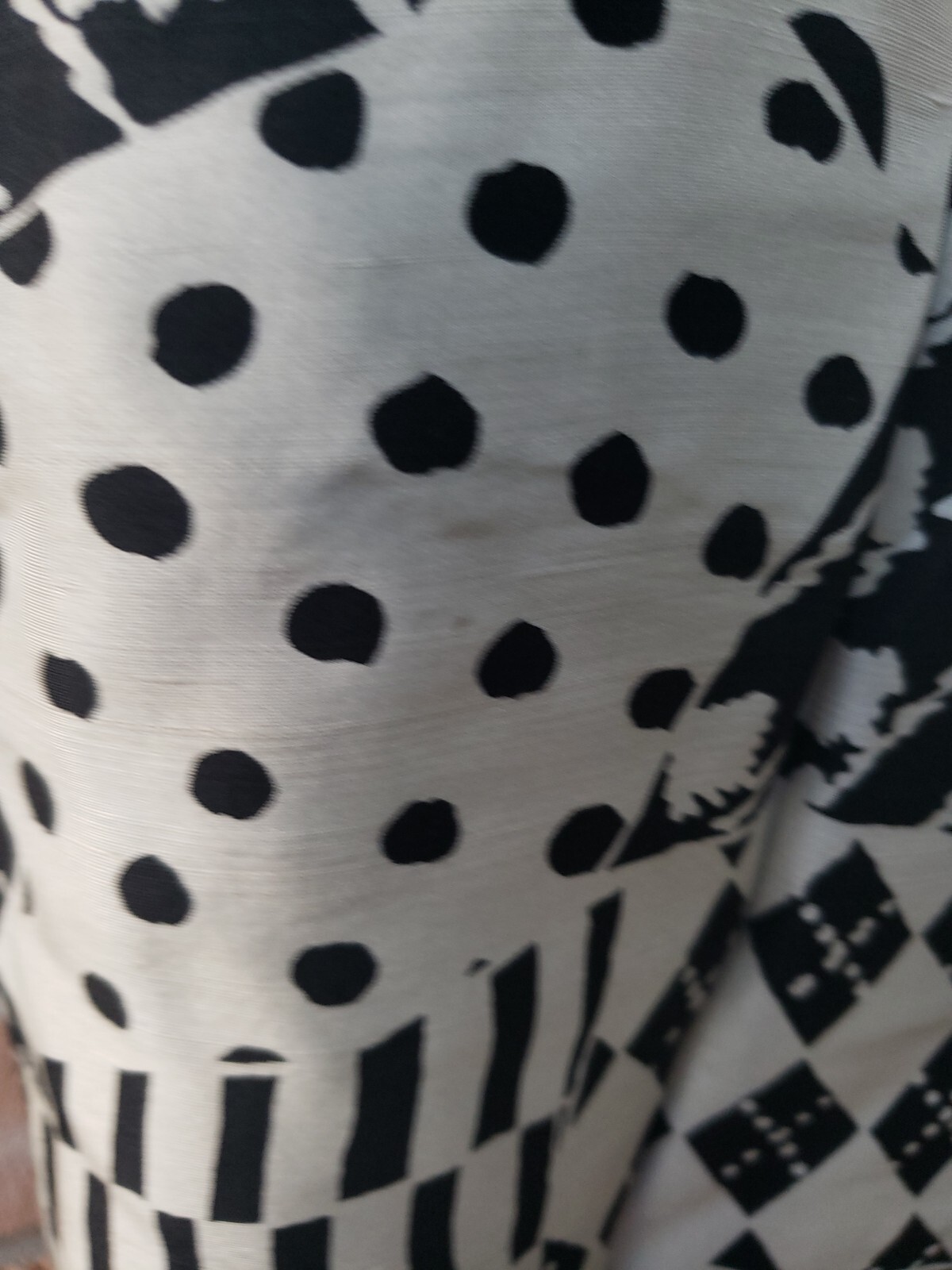 VTG 90s Cache Black White Print All Silk Mini Skirt Sz 8 Club Cougar Y2K FLAWS