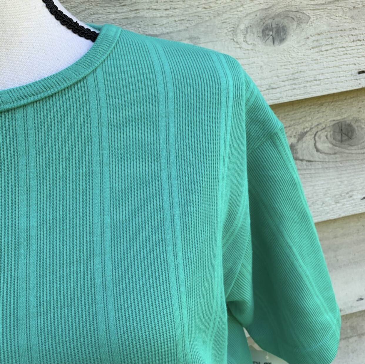 Vintage 90s Company Collection NWT Deadstock Green/Blue Basic Crewneck T Shirt