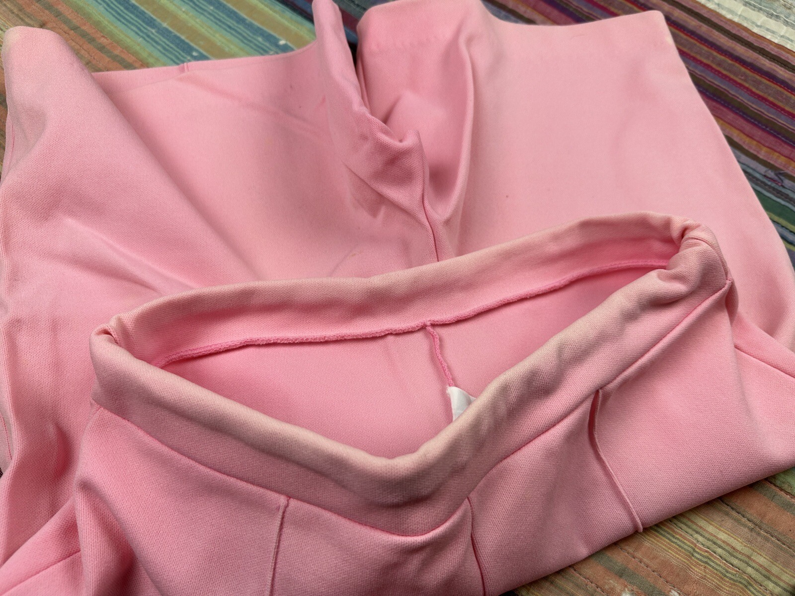 Vtg 60s 70s Jane Colby Polyester Stretch Pintuck Shorts Pastel Pink Womens 13-14