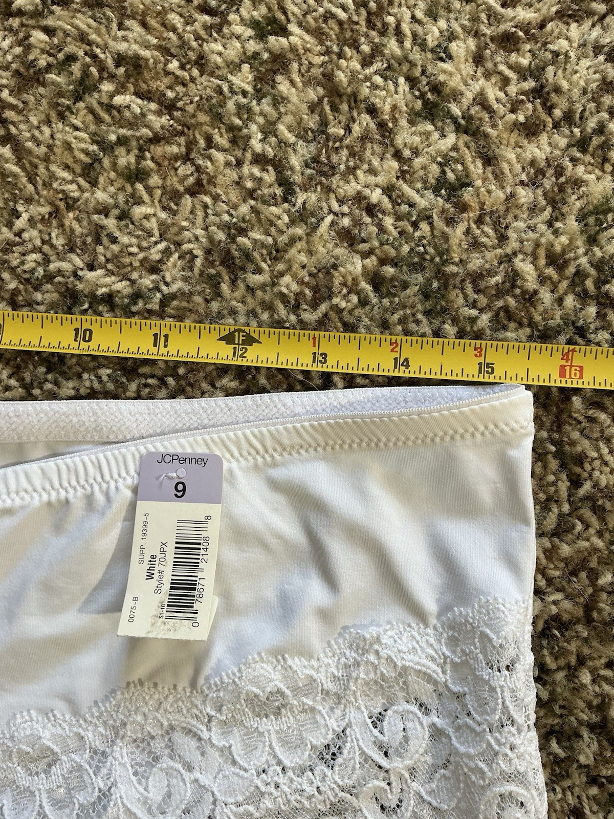 Vintage JC Penney Delicates All Over Lace Boy Short Panties White Plus Size 9