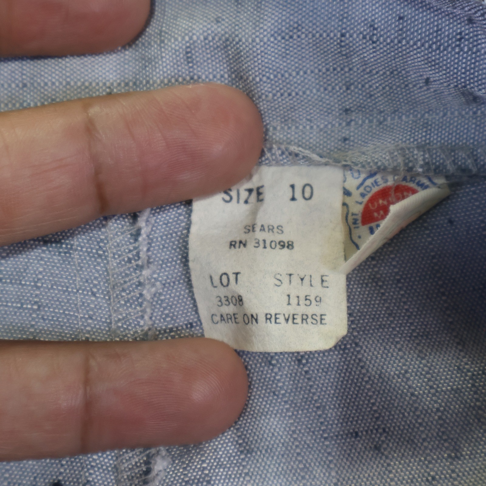Vintage Sears Trousers Womens 10 Blue White Pleated High Waist ILGWU Made in USA