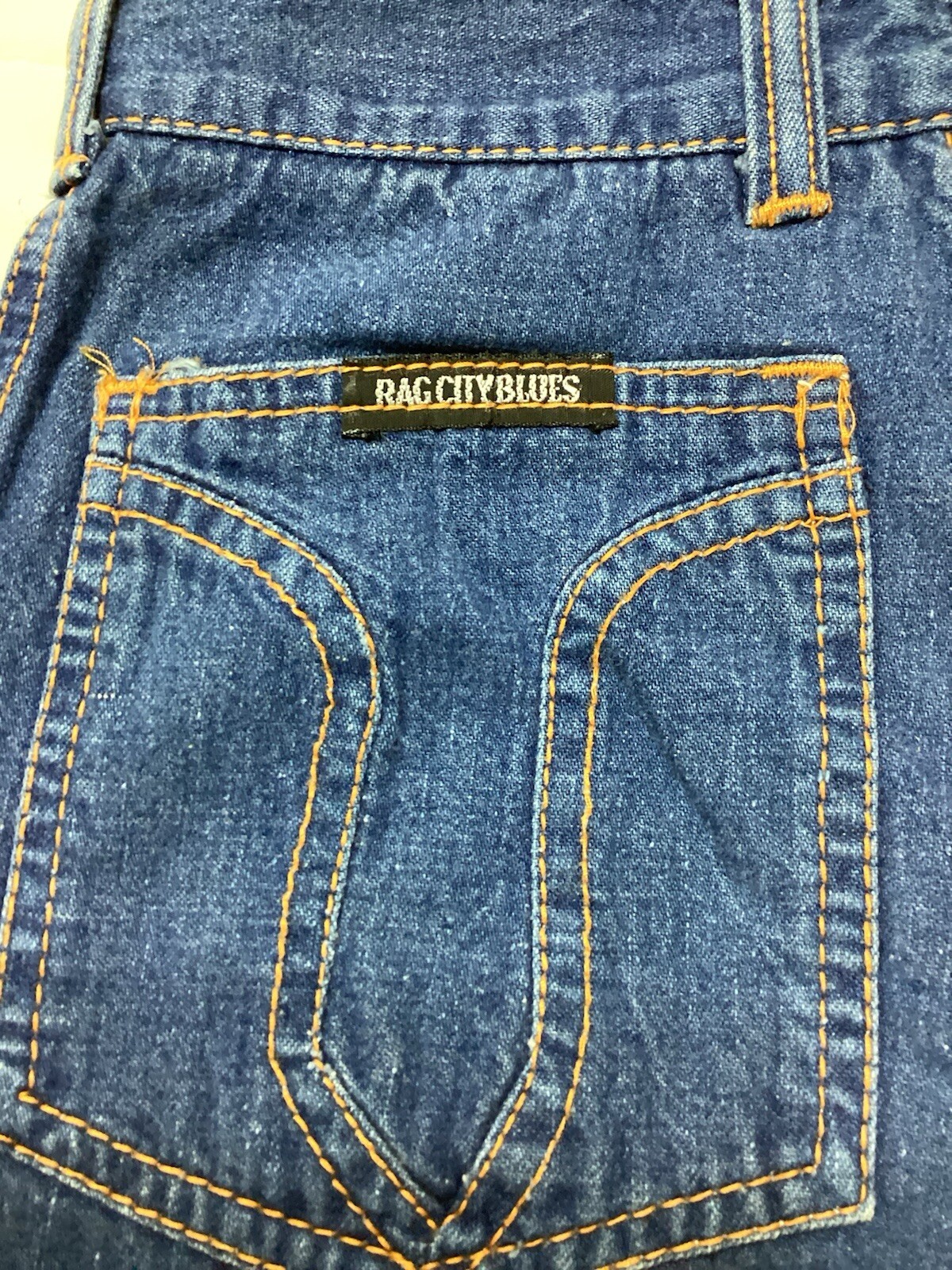 Vtg 70’s Rag City Blues Los Angeles Flare Jeans Zipper Front Sz 27 (22×32)