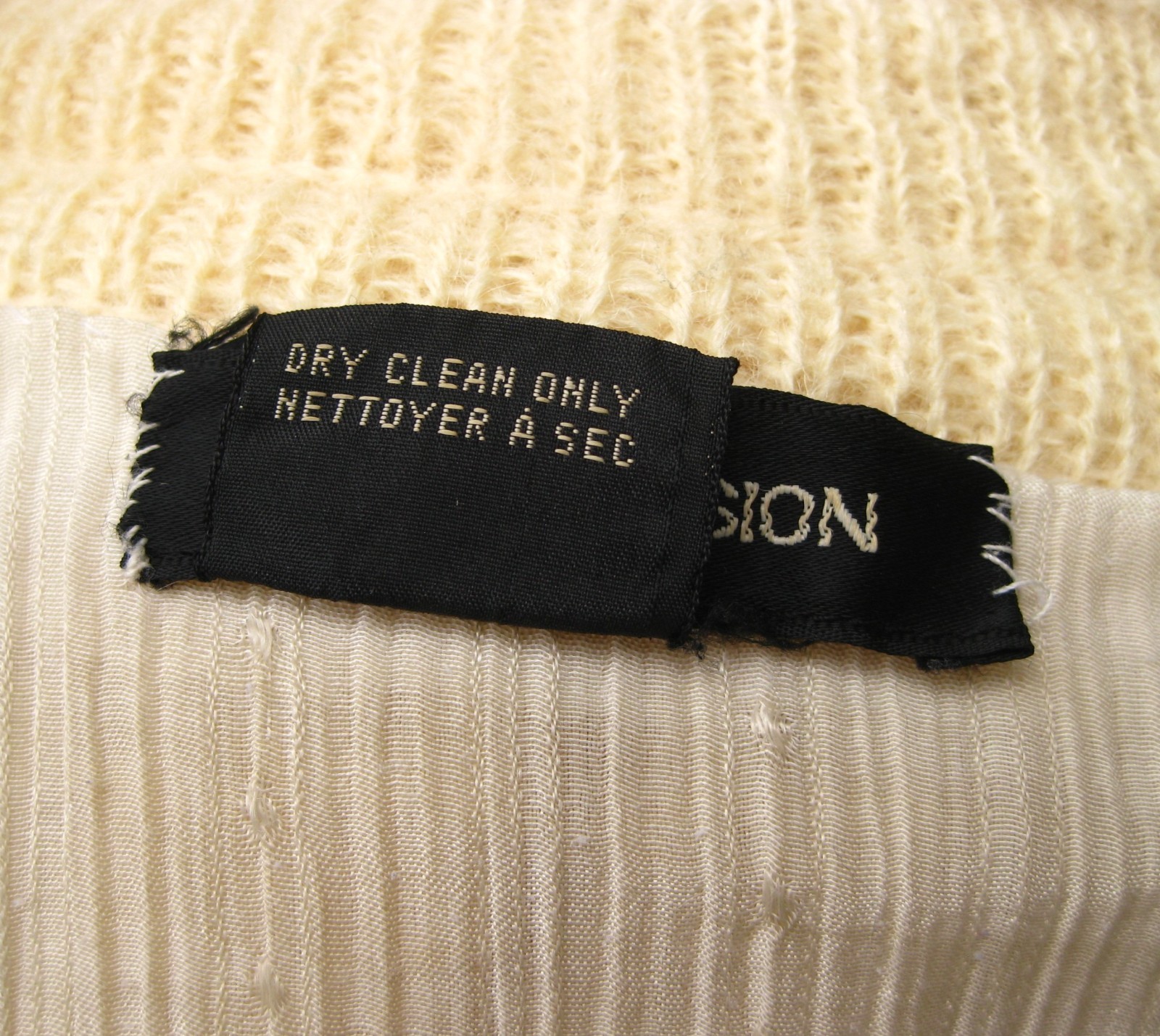 I.B. Diffusion Mohair Wool Long Ivory Cream Sweater Coat Size L Vintage 80s