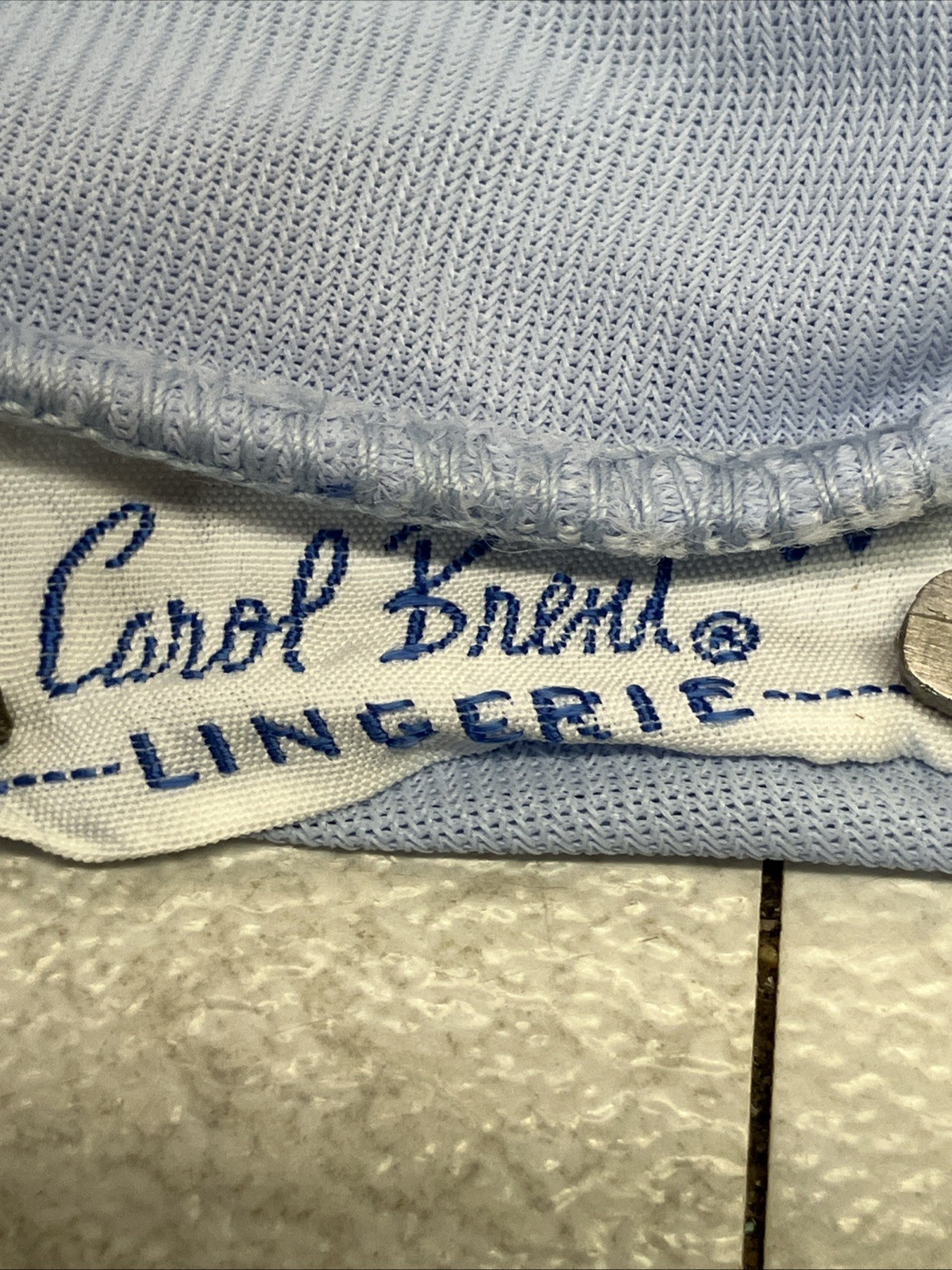Half Slip Vintage Lingerie Nylon Carol Brent Skirt Liner Blue Medium Lace