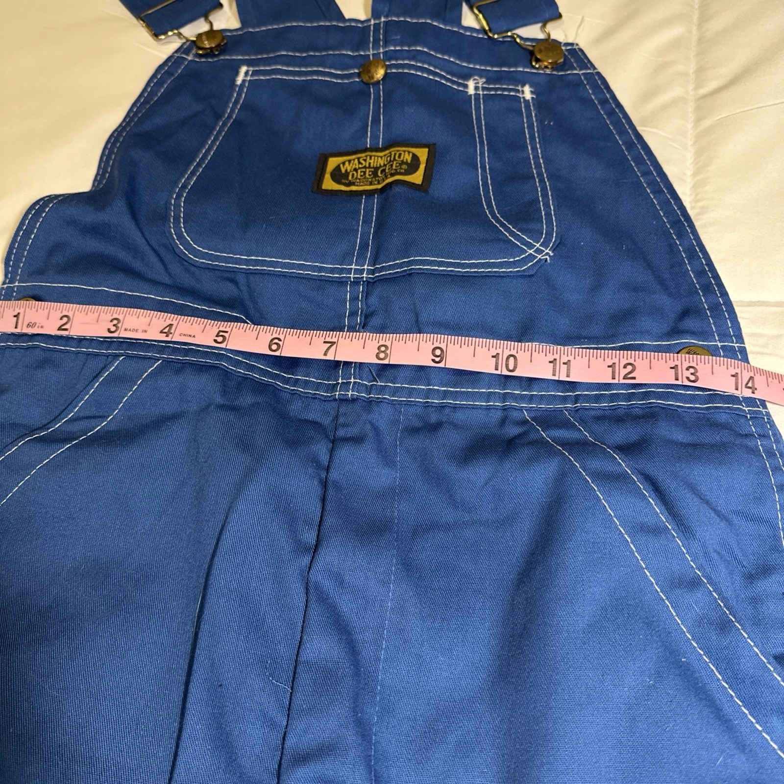 Vintage Deadstock Washington Dee Cee Overall Shorts Blue Size 9 Made in USA