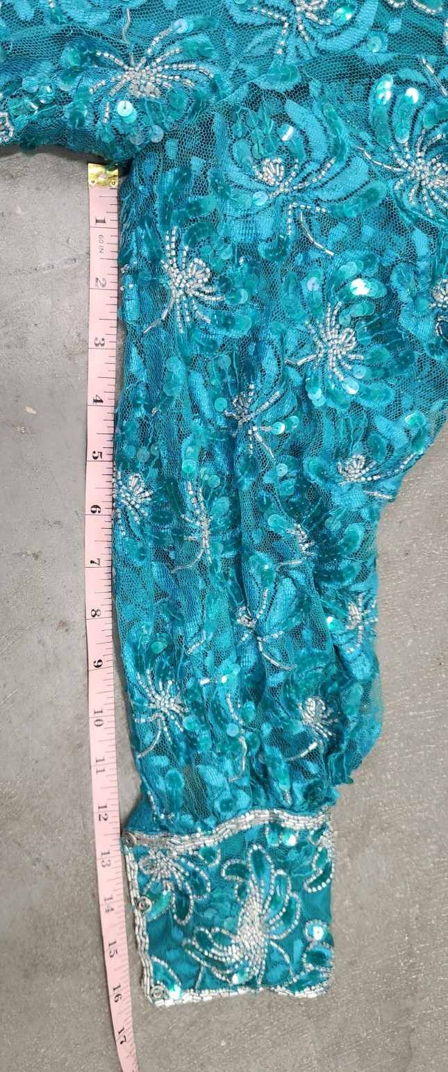 Vintage Judith Ann Creations Dress Womens Small Silk Beaded Cocktail Sequined