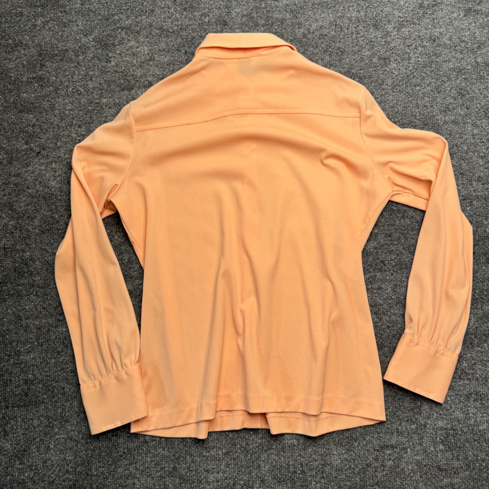 „Vintage 70s Hooper Associates Peach Dagger Collar Blouse Shirt Large L Hong Kon