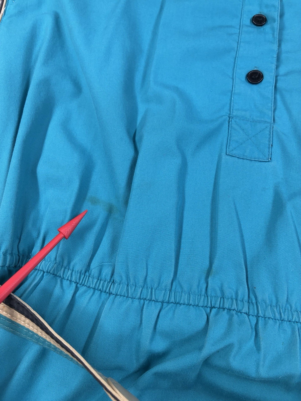 MISS JONI CALIFORNIA -Vtg 70s Teal Belted Sleeveless Button Up Dress Sz 16 #0081