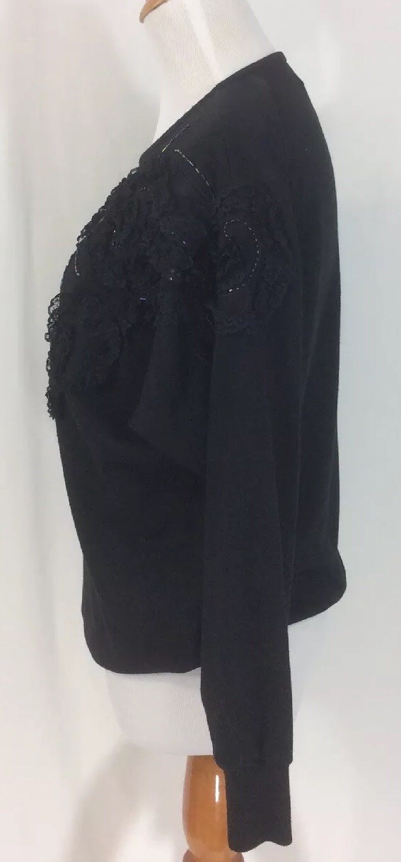 Stephanie Medium Women’s Vintage Black Embellished Paris NEW YORK London Top