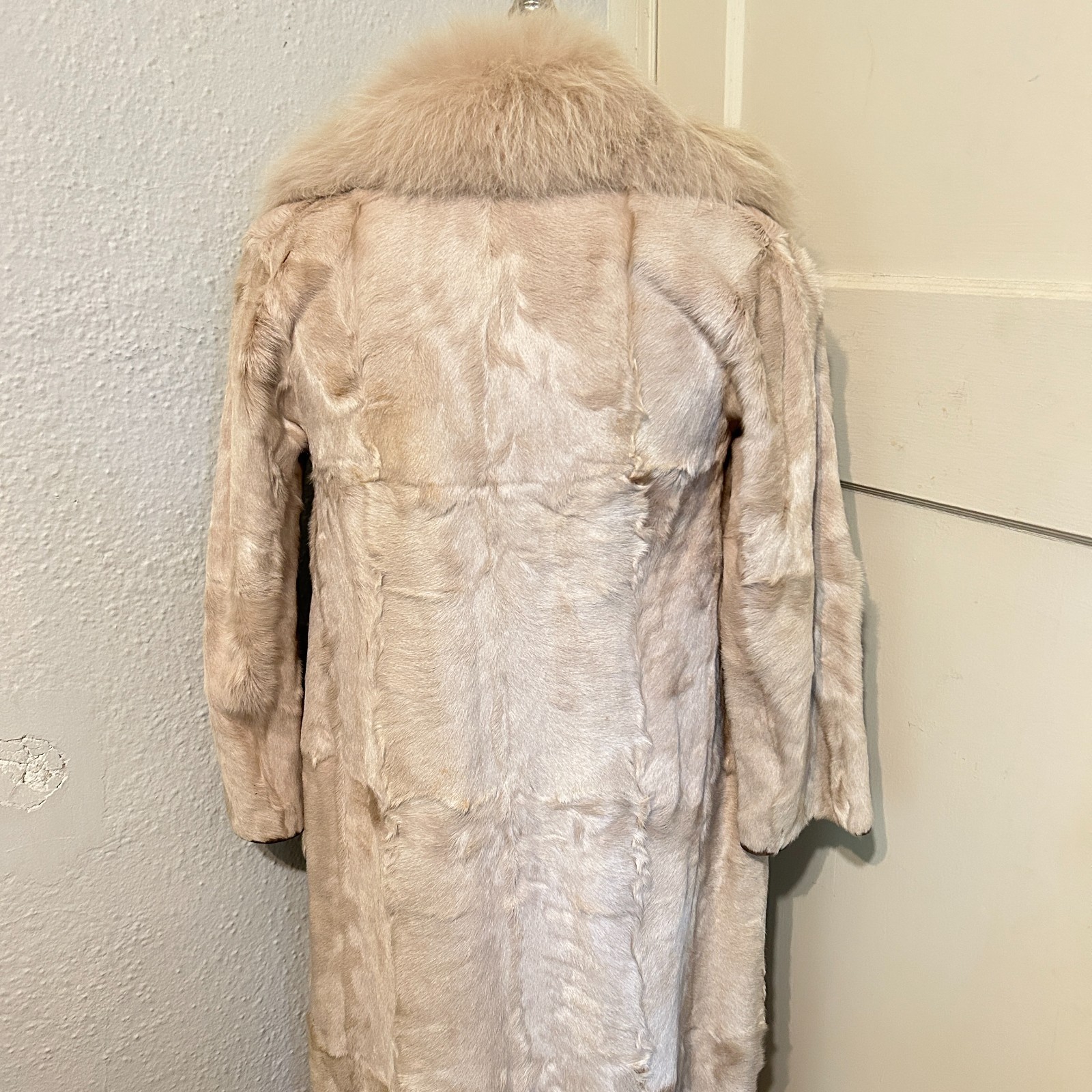 READ Vtg 70s Womens Small Medium Cream Full Length Pony Hair Fur Penny Lane