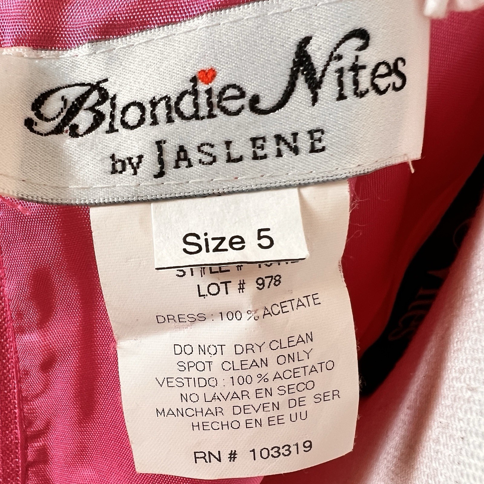 Vtg 90s Y2K Blonde Nites Pink Satin Beaded Slip Maxi Dress XS/S Stains Cleaning