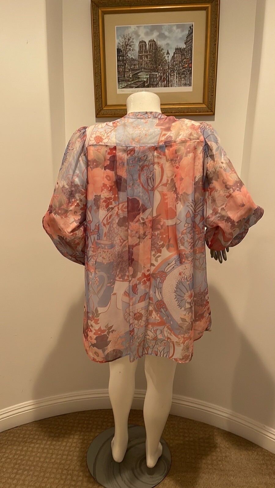 Diane Freis Original Vintage Beaded Sequin Floral Jacket Tassel Floral Print