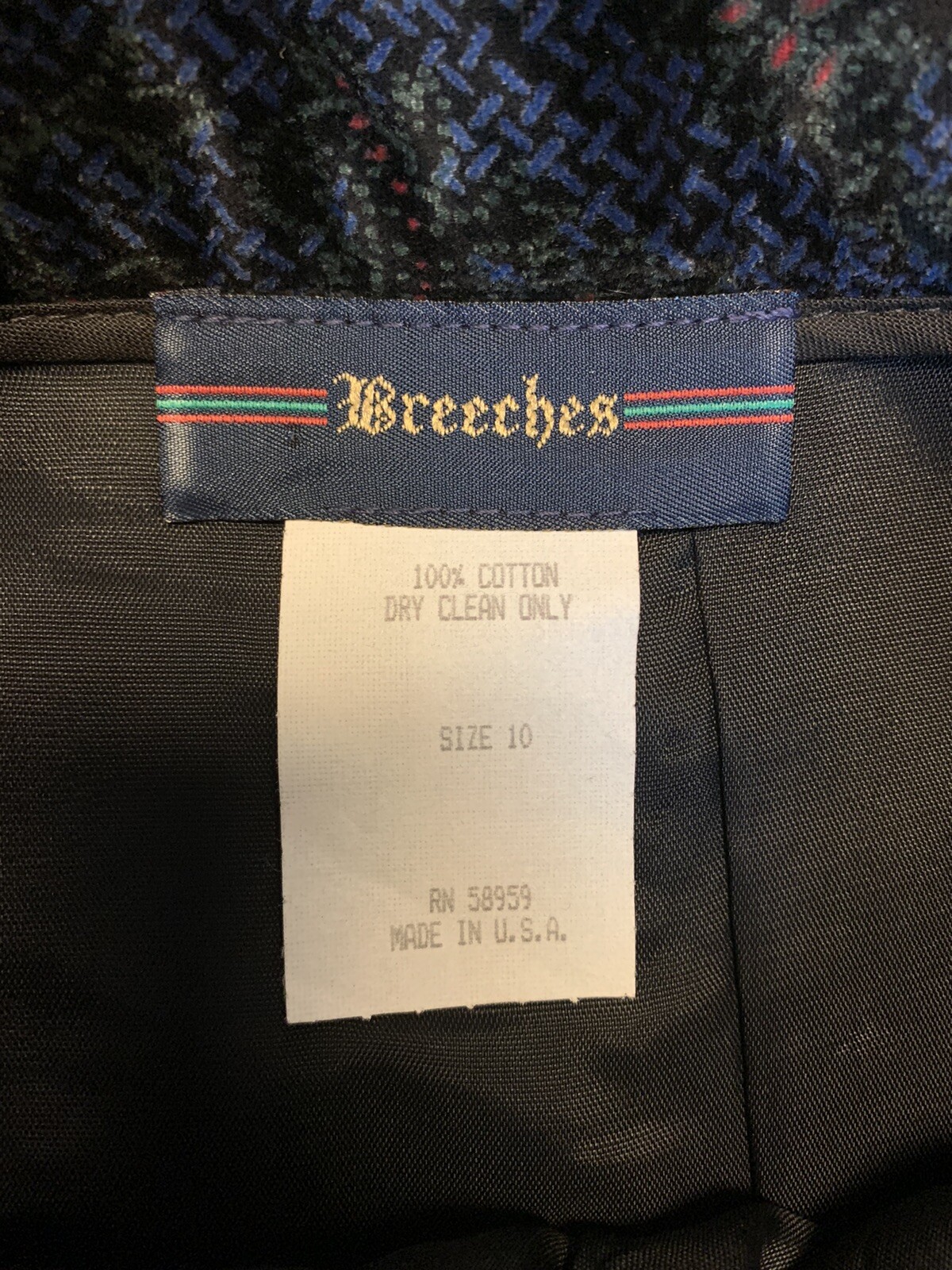 Vintage Breeches Long Modest Pencil Skirt Crushed Velvet Women’s 27″ Made USA