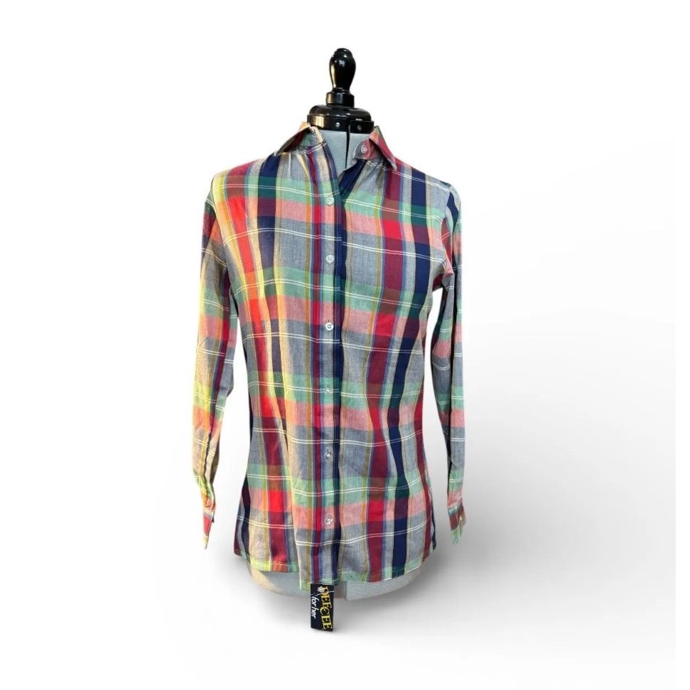 70s Dee Cee For Her Plaid Button Up Shirt Western Workwear NWT USA 7/8