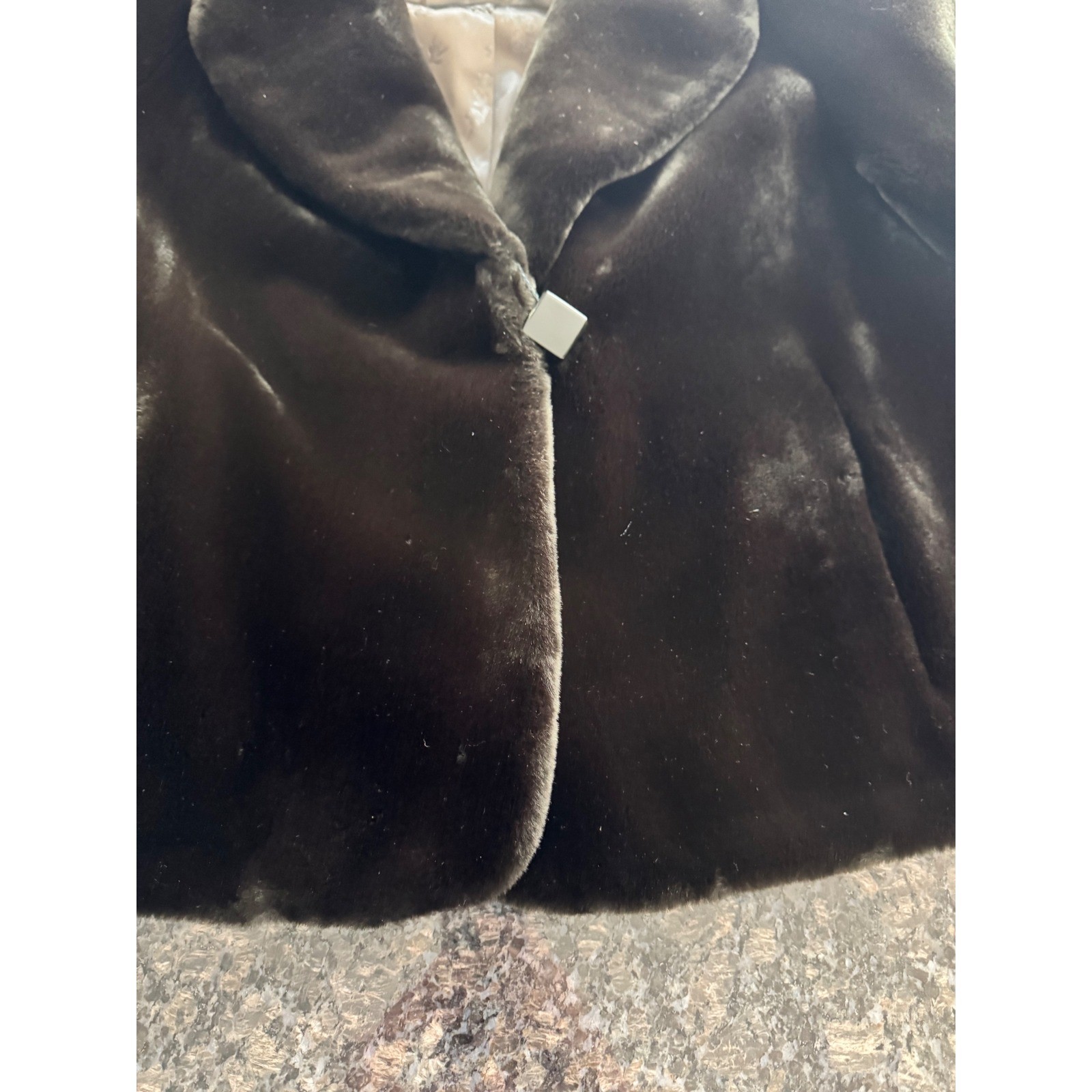 Vintage sportowne Faux Fur Jacket Brown coat USA made Orignal ZCMI tag attached
